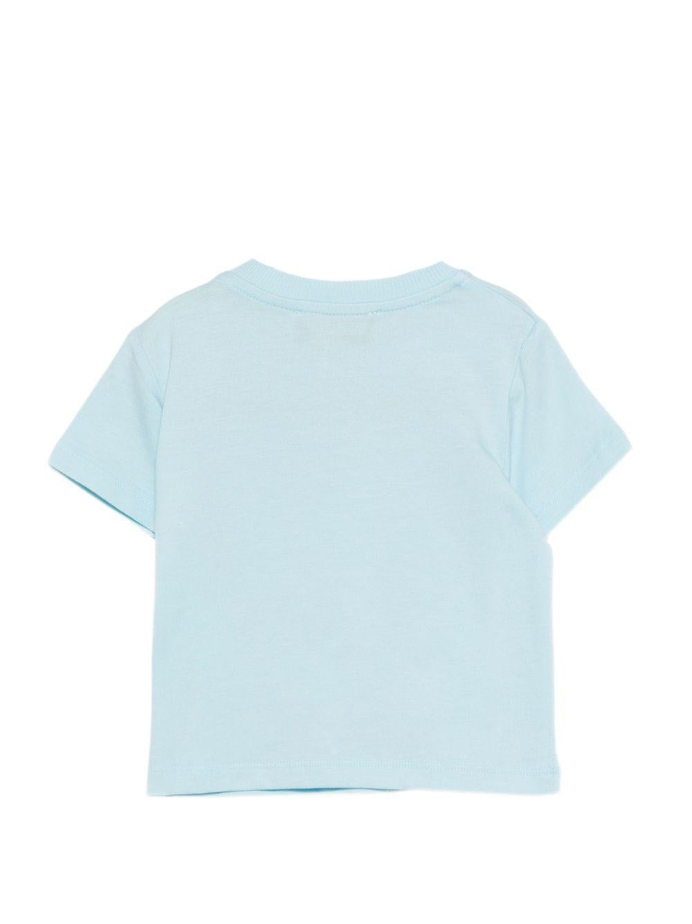 T-shirt per neonato Moschino Kids azzurra con stampa tre orsetti MUM04OLAA24 40304 MOSCHINO KIDS