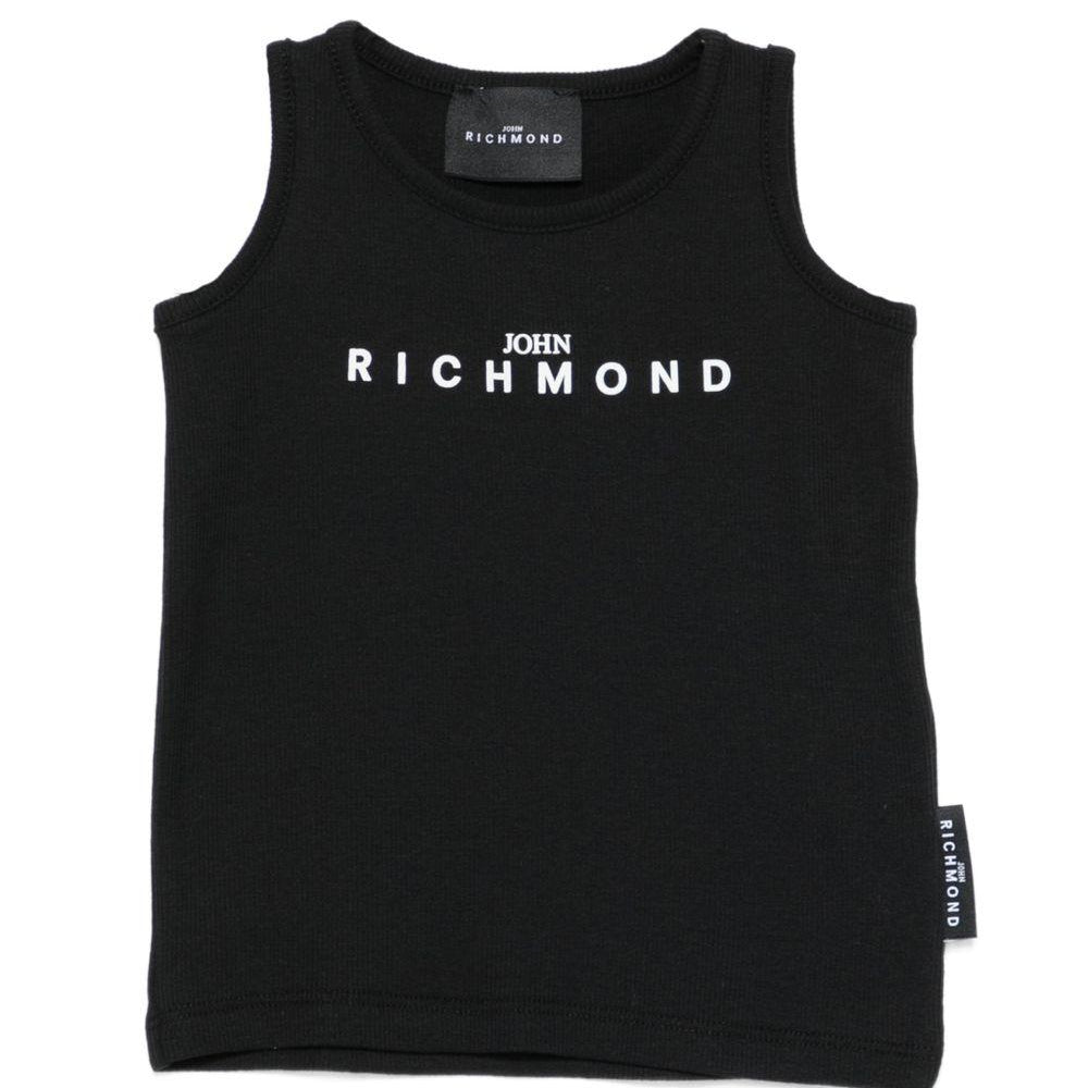 Canotta per neonati John Richmond Junior nera con dettaglio logo RIP26037CN BLACK JOHN RICHMOND KIDS