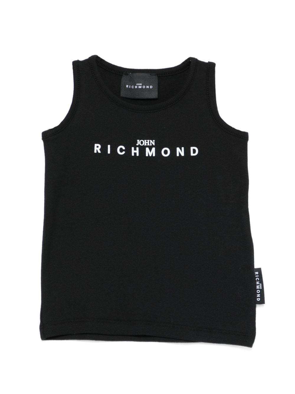 Canotta per neonati John Richmond Junior nera con dettaglio logo RIP26037CN BLACK JOHN RICHMOND KIDS