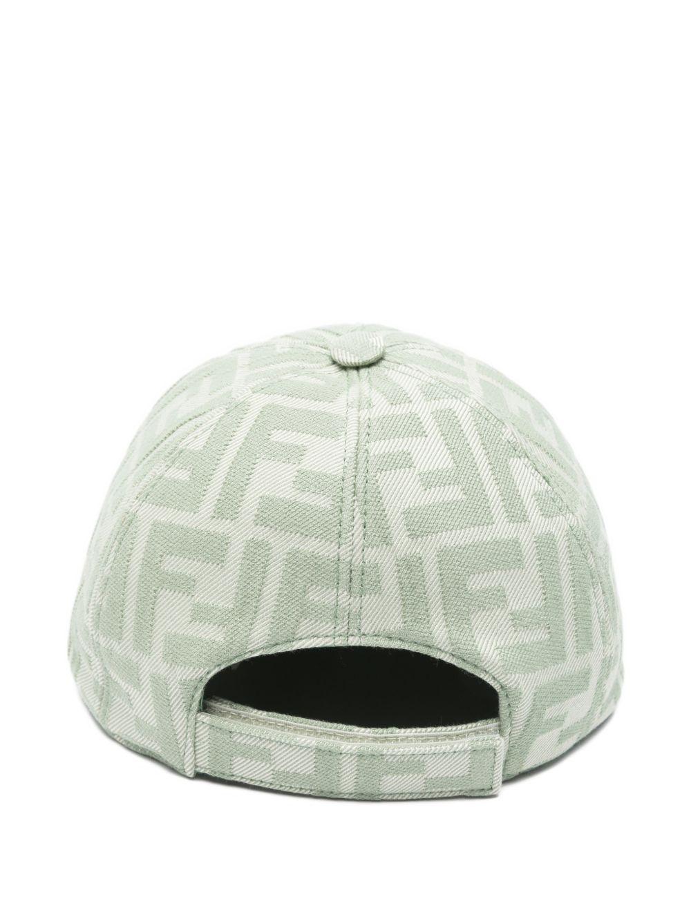 Cappello per bambino Fendi Kids verde con logo all-over JFP082 AWF6 F0QG2 FENDI KIDS