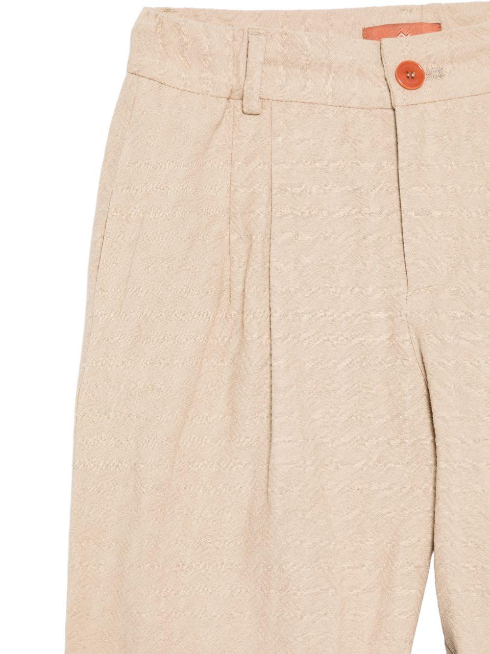 Pantalone per bambino Missoni Kids beige con trama a spina di pesce MY6Q50 G0211 130 MISSONI KIDS