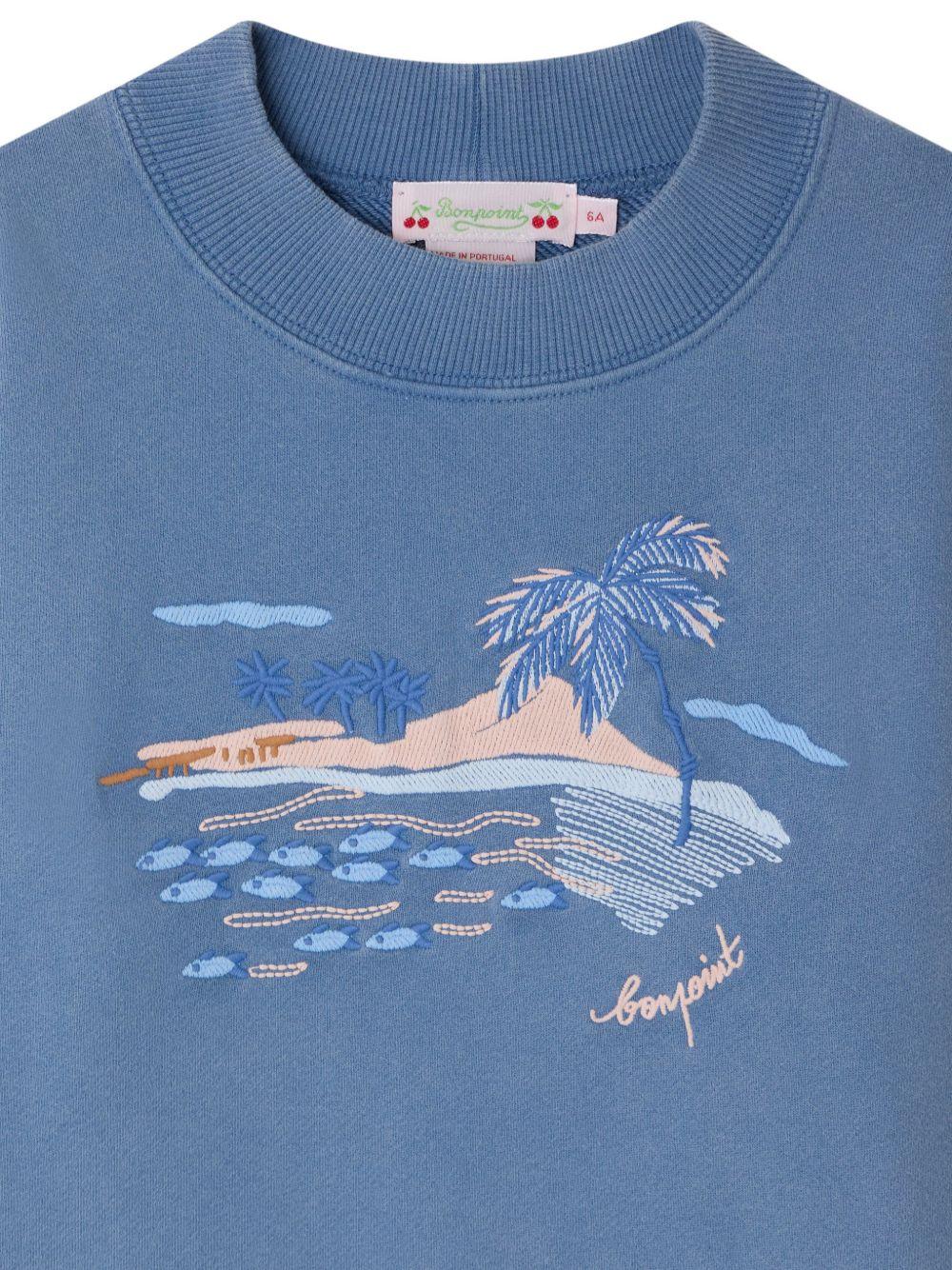 Felpa Lika per bambini Bonpoint blu con stampa grafica S06GSWK00011 111 BONPOINT