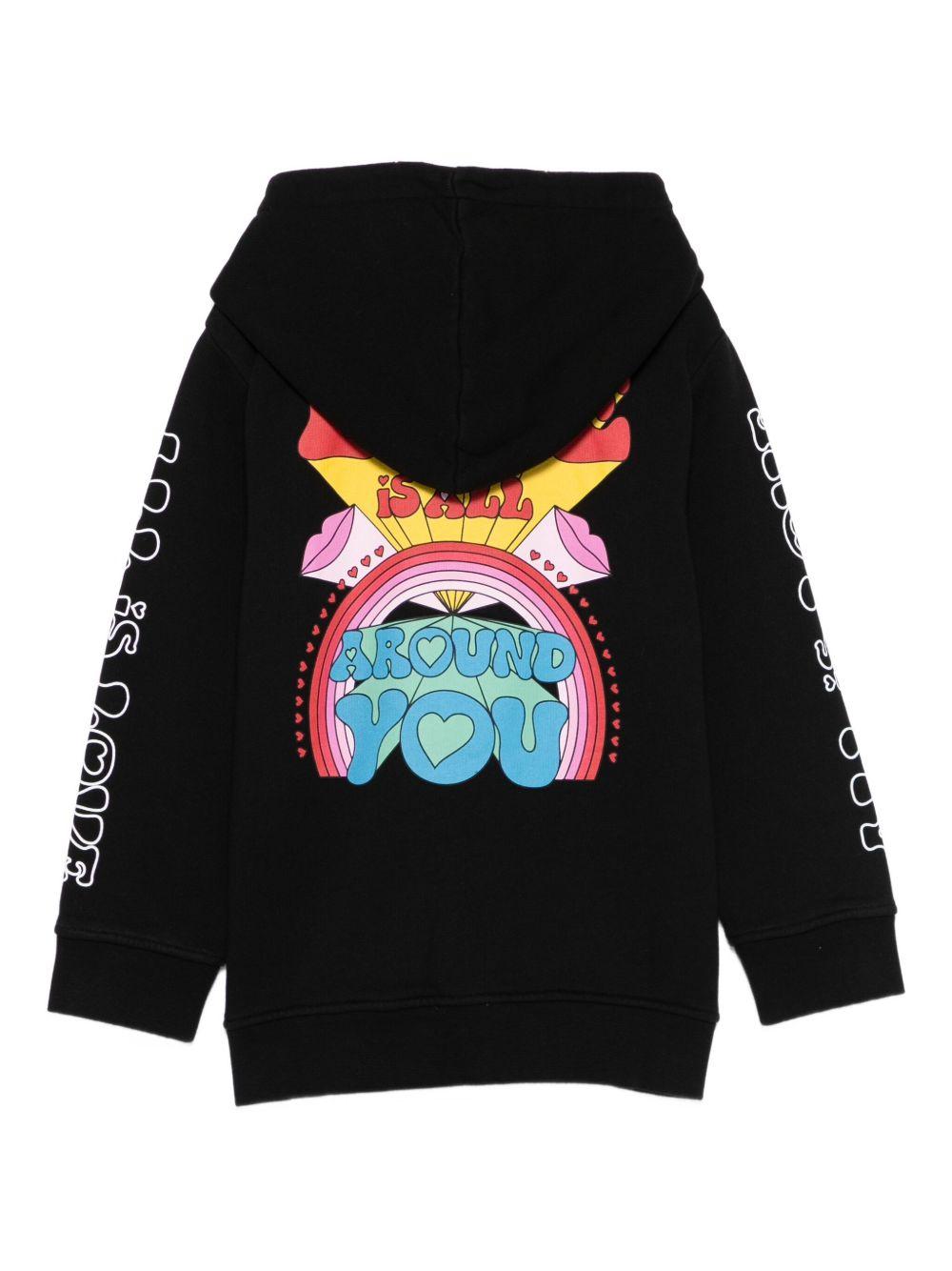 Felpa per bambina Stella McCartney Kids nera con stampa a forma di cuore TX4B90 Z0453 961 STELLA McCARTNEY KIDS