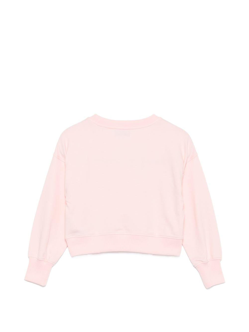 Felpa per bambina Moschino Kids rosa con dettaglio Teddy Bear HBF06GLDA63 50209 MOSCHINO KIDS