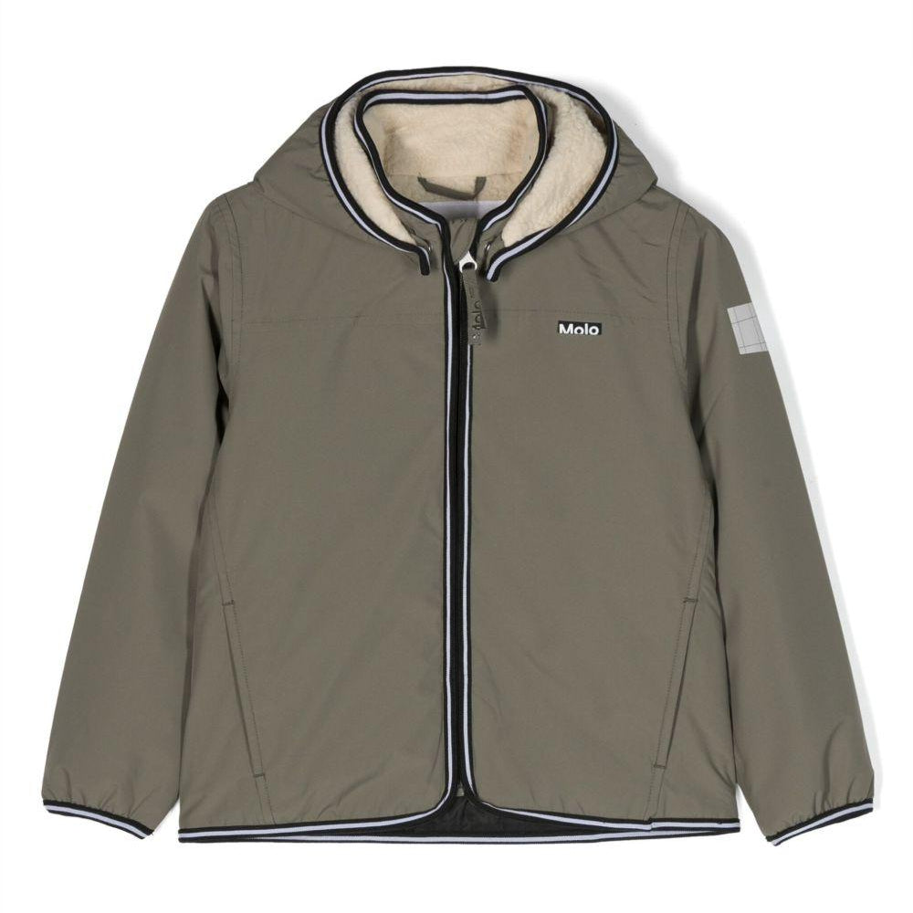 Giacca per bambino Molo verde oliva con cappuccio 5NOSM308 8782 MOLO