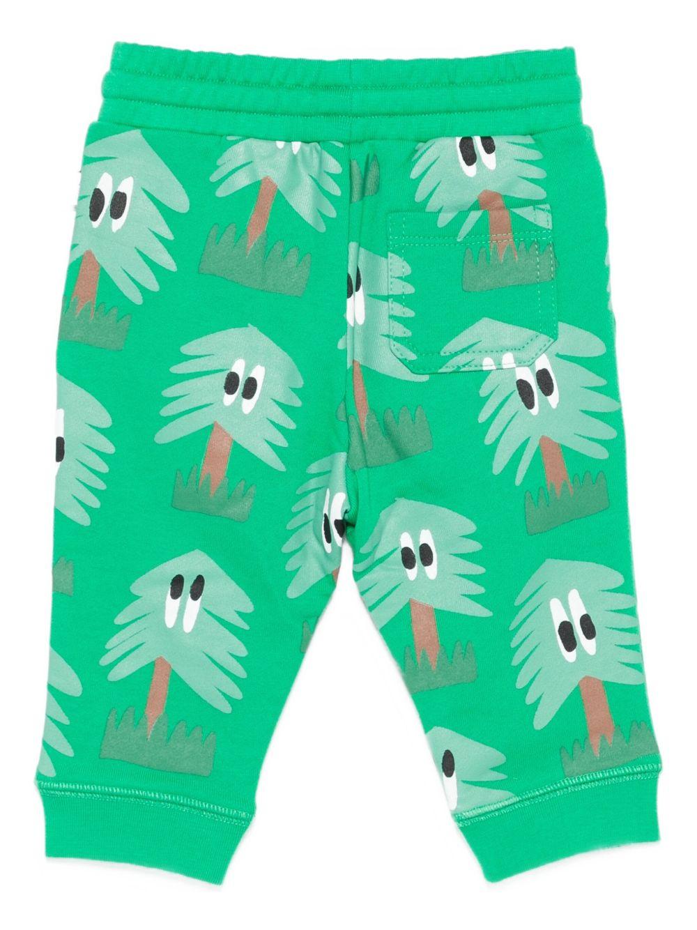 Pantaloni per neonato Stella McCartney Kids verde con coulisse e stampa TX6600 Z3161 712MC STELLA McCARTNEY KIDS