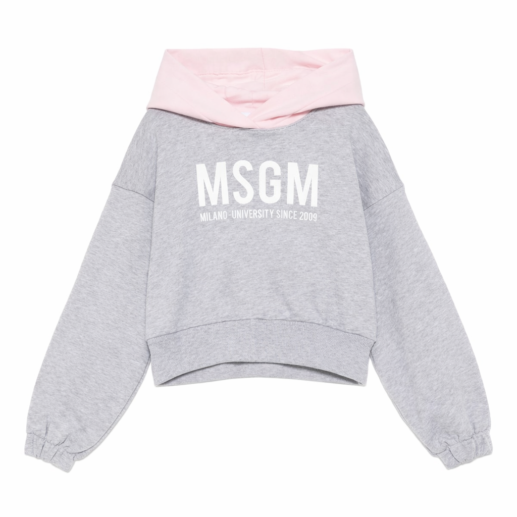 Felpa per bambina MSGM Kids grigia con logo sul davanti S6MSJGHS025 271/02 MSGM KIDS