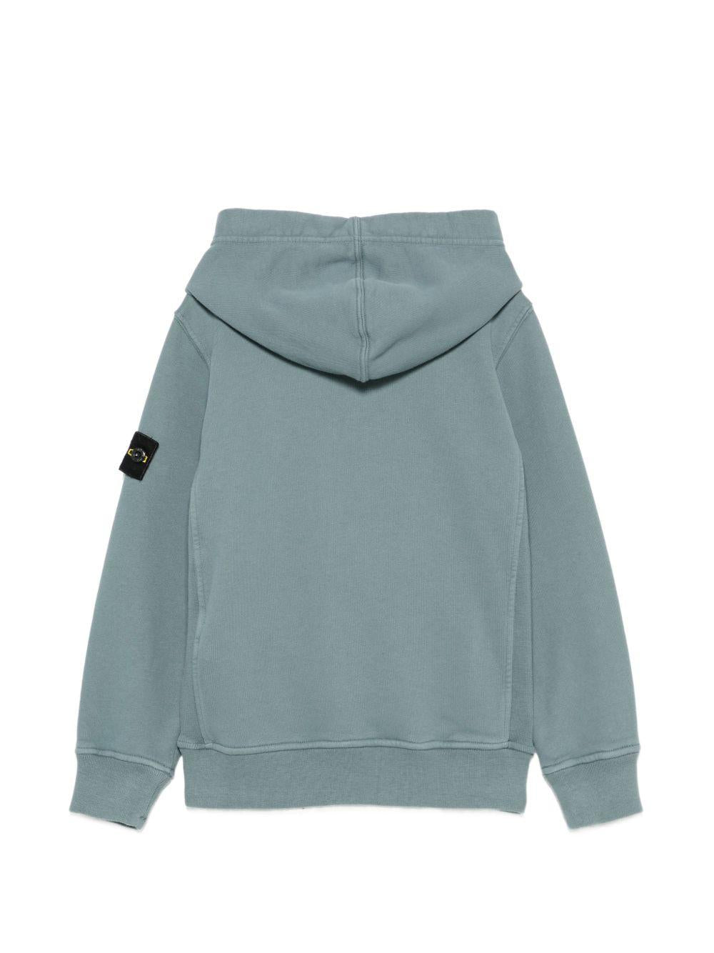 Felpa per bambino Stone Island Kids azzurra con distintivo Compass L2S166100003S0A20 V004B STONE ISLAND KIDS