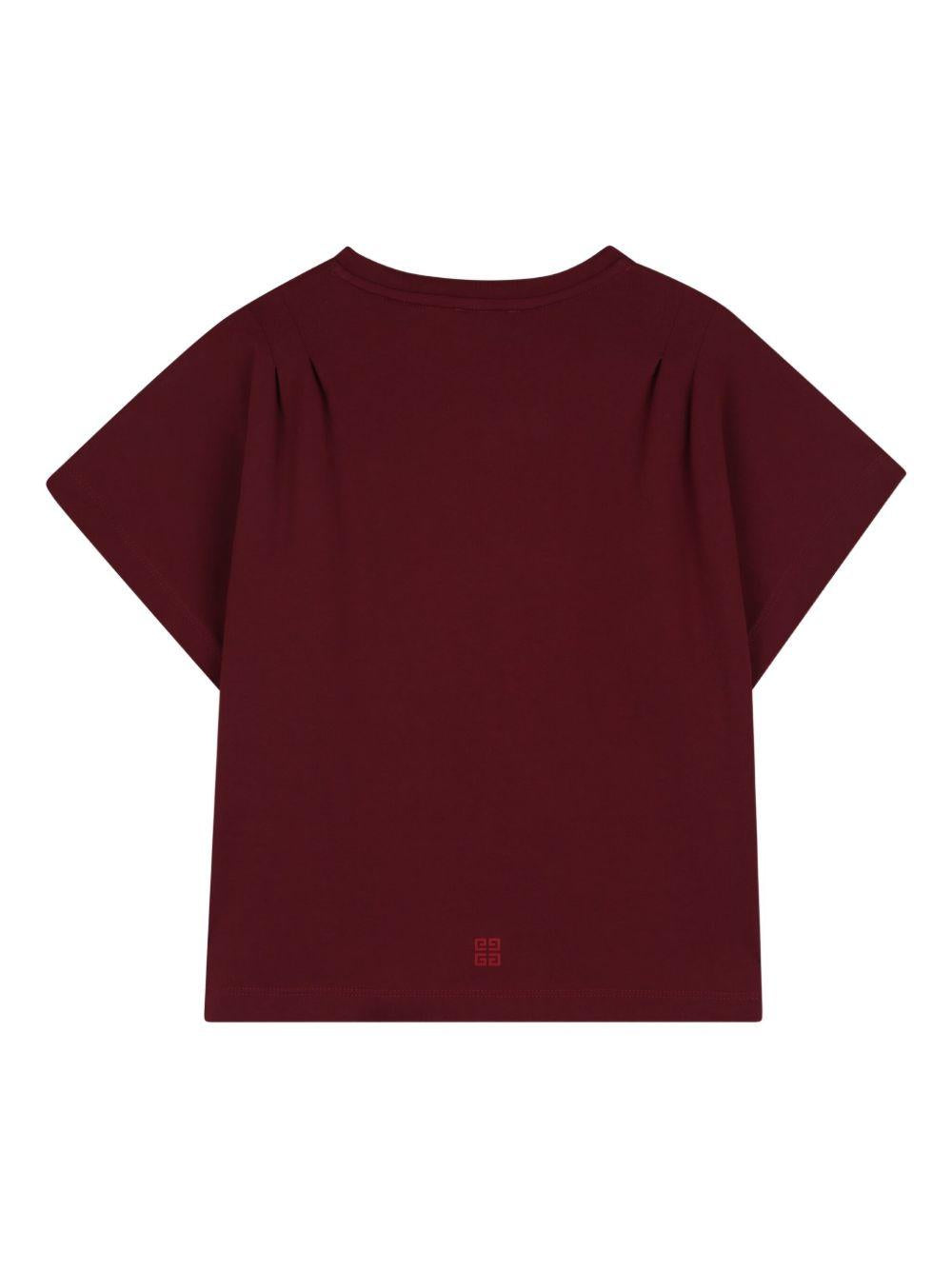 T-shirt per bambina Givenchy Kids borgogna con logo H31010 95C GIVENCHY KIDS