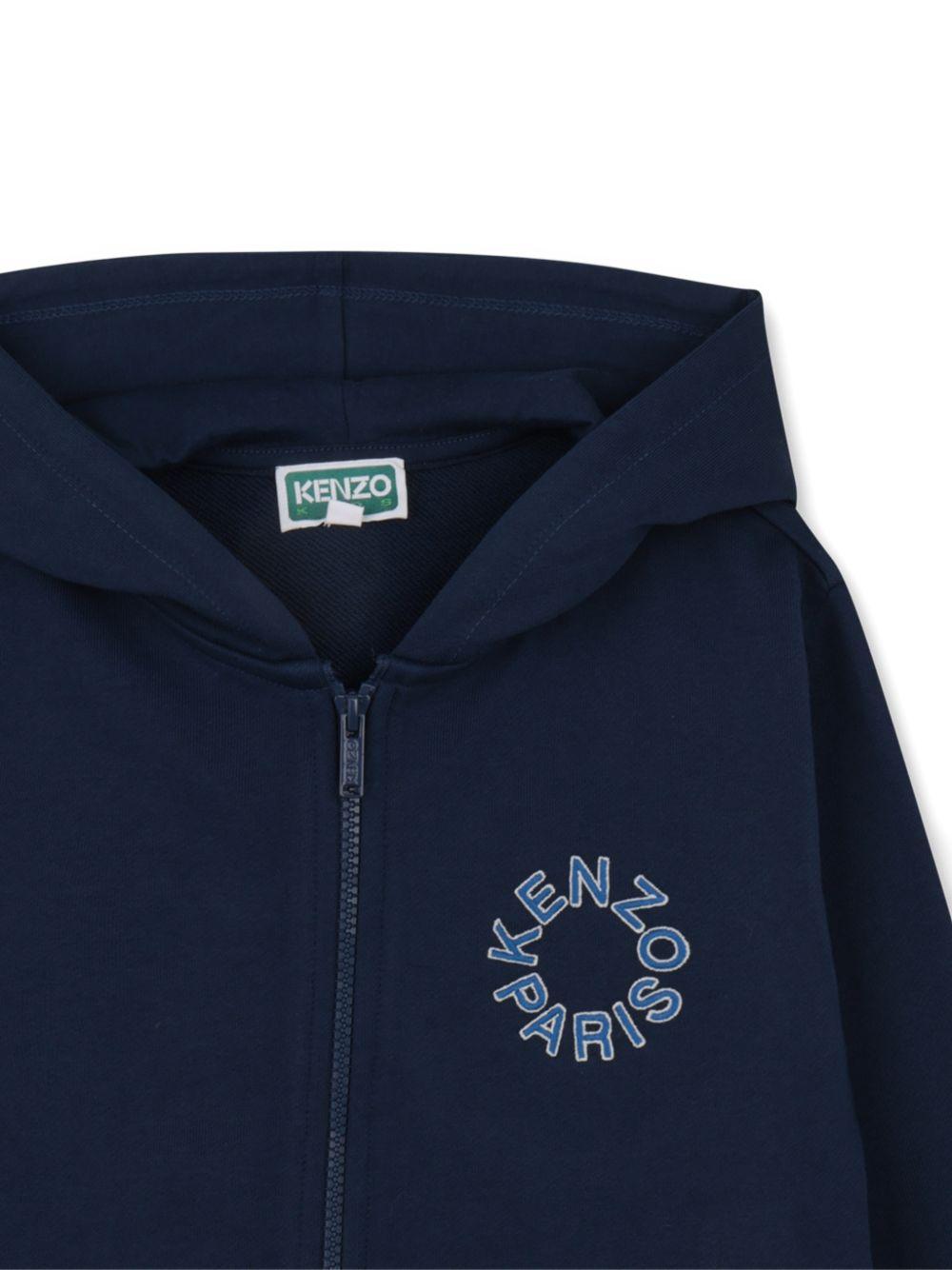 Felpa per bambino Kenzo Kids blu con stampa logo sul petto K61691 84N KENZO KIDS