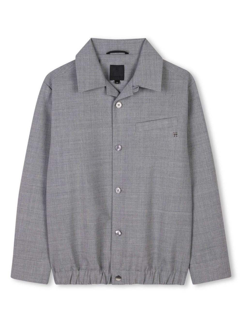 Camicia 4G per bambino Givenchy Kids grigio con colletto classico H30693 A47 GIVENCHY KIDS