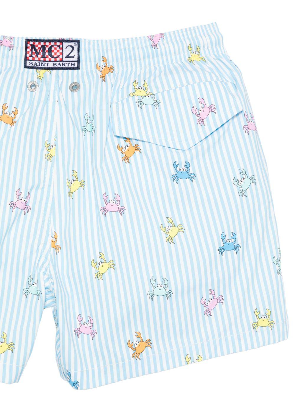 Costume per bambino MC2 Saint Barth Kids azzurro con stampa granchi all-over JEA0022 01081L MC2 ST. BARTH KIDS