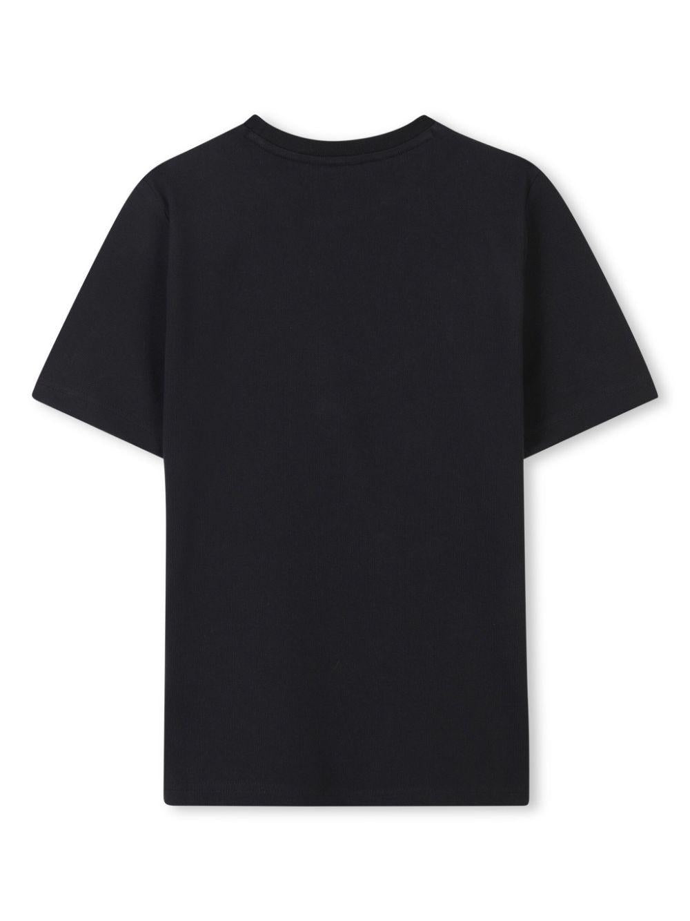 T-shirt con stampa per bambino BOSS Kidswear nero con scollo rotondo J52049 09B BOSS KIDS