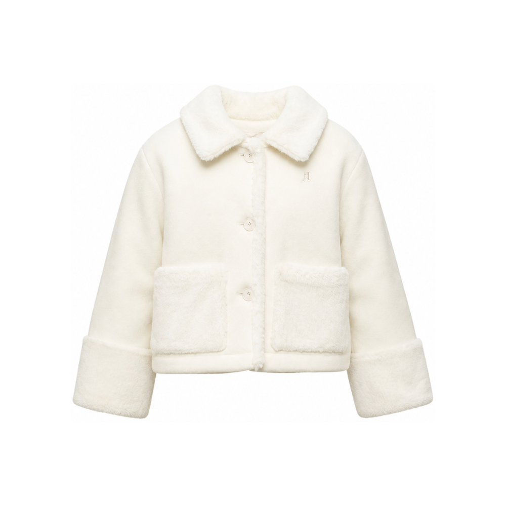 Giubbino per bambina Herno Kids bianco con inserti in ecopelliccia GI000104G33344 1000 HERNO KIDS
