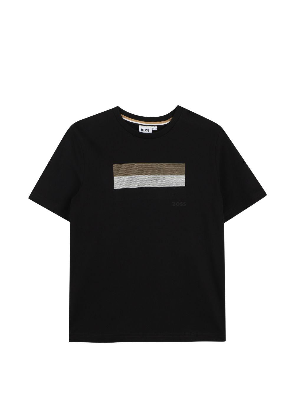 T-shirt per bambino Boss Kids nero con stampa grafica J52979 09B BOSS KIDS