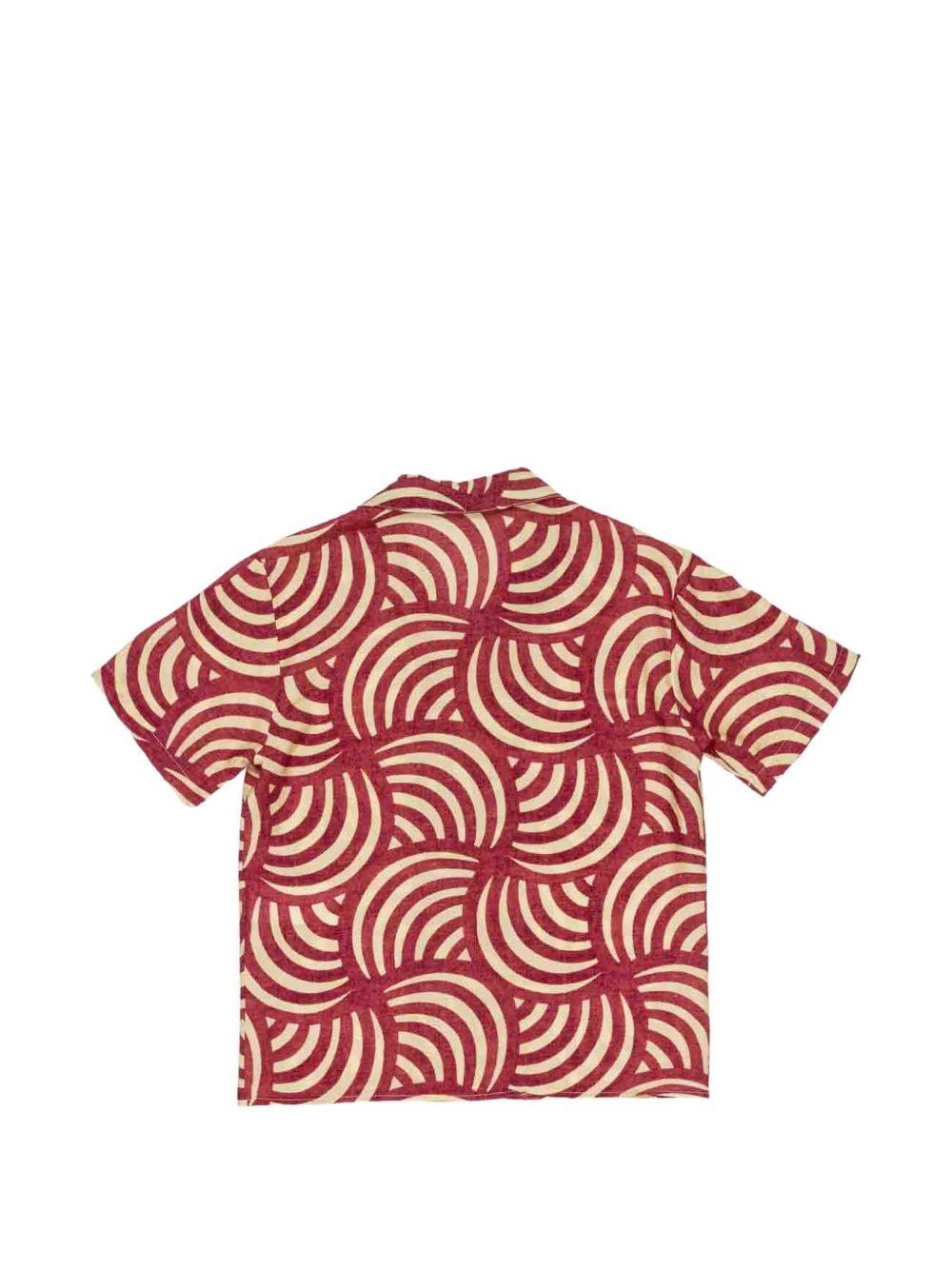 Camicia per bambino Paolo Pecora Kids rosso con stampa grafica all-over PP4292 CHERRY PAOLO PECORA KIDS