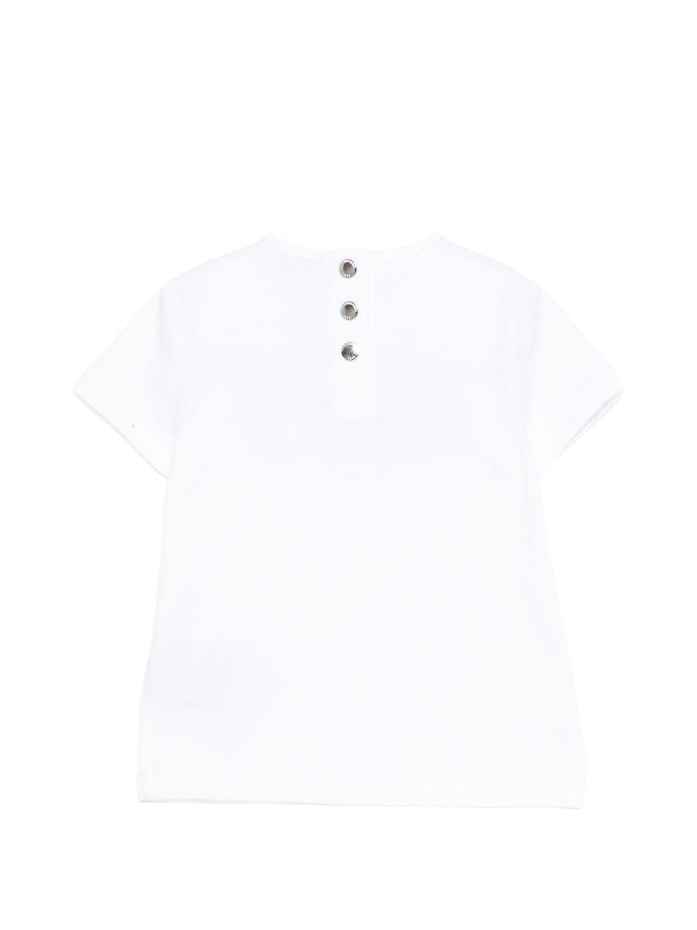 T-shirt per neonato Trussardi Junior bianca con logo blu sul davanti TIP26124TS WHITE TRUSSARDI KIDS