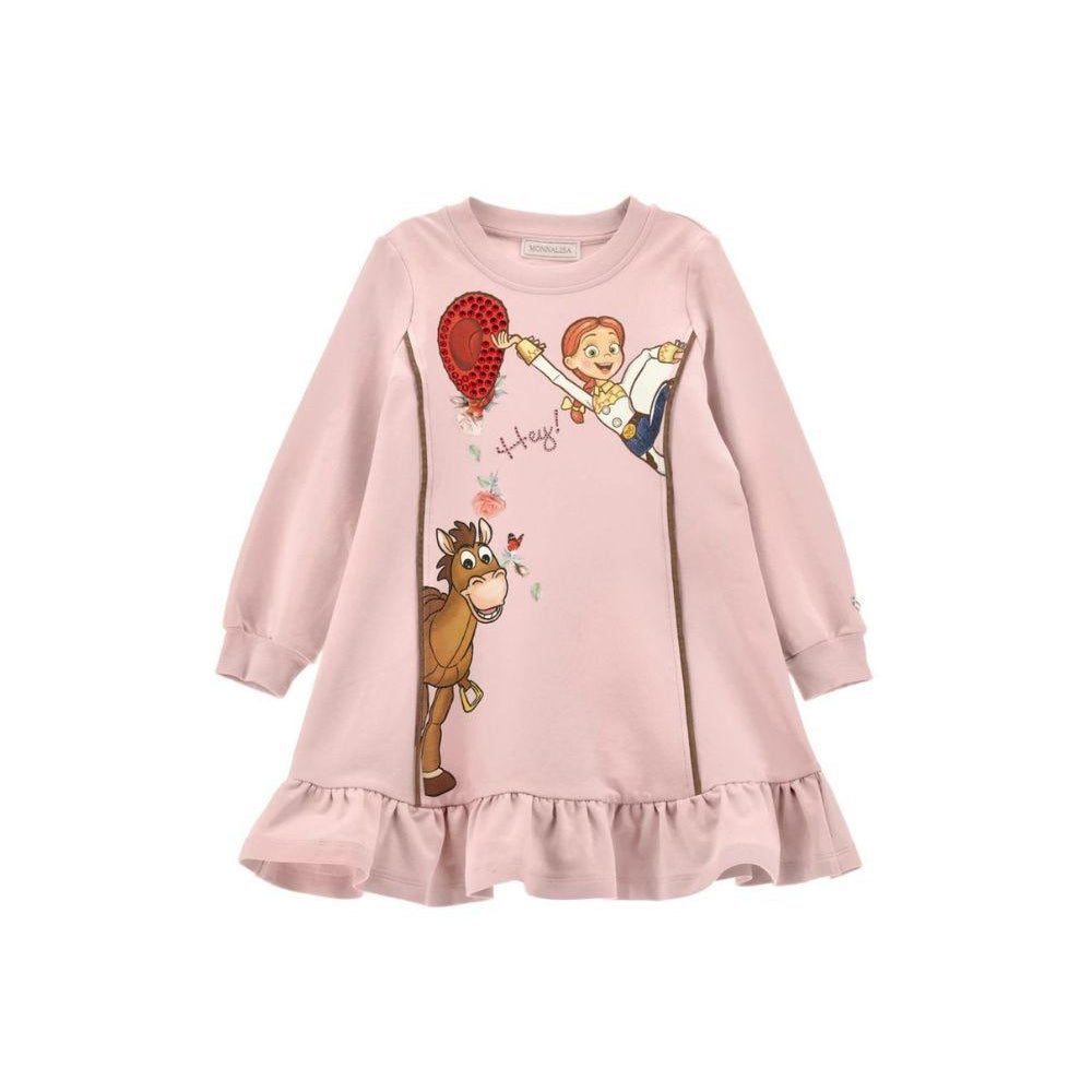 Abito per bambina Monnalisa Kids rosa con ruches e stampa grafica Toy Story 19H901 8006 094F MONNALISA KIDS