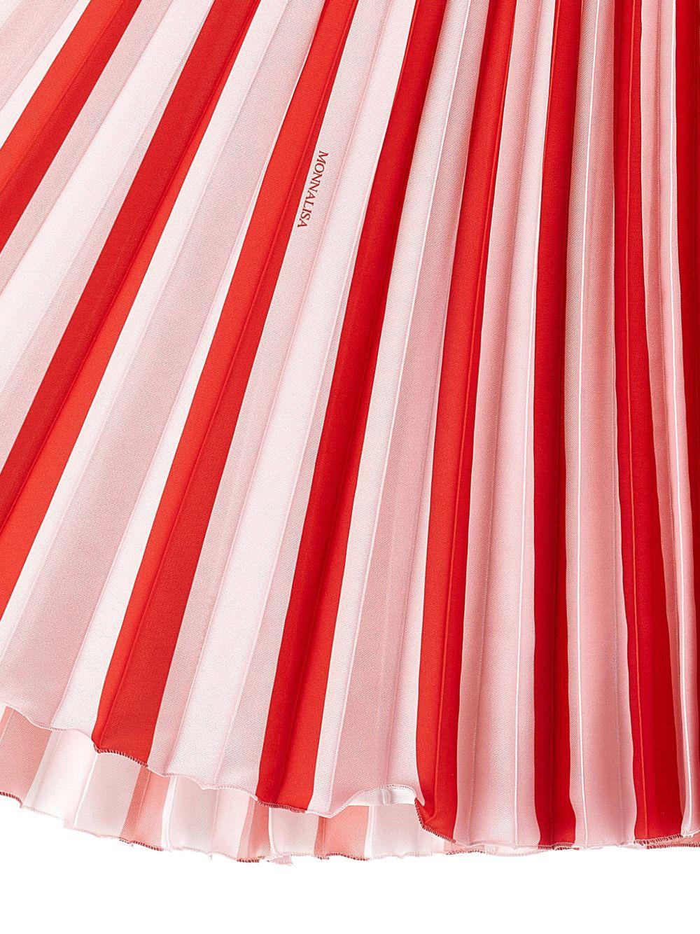 Gonna per bambina Monnalisa rossa plissettata con ricamo logo 71G705 7788 9144 MONNALISA KIDS