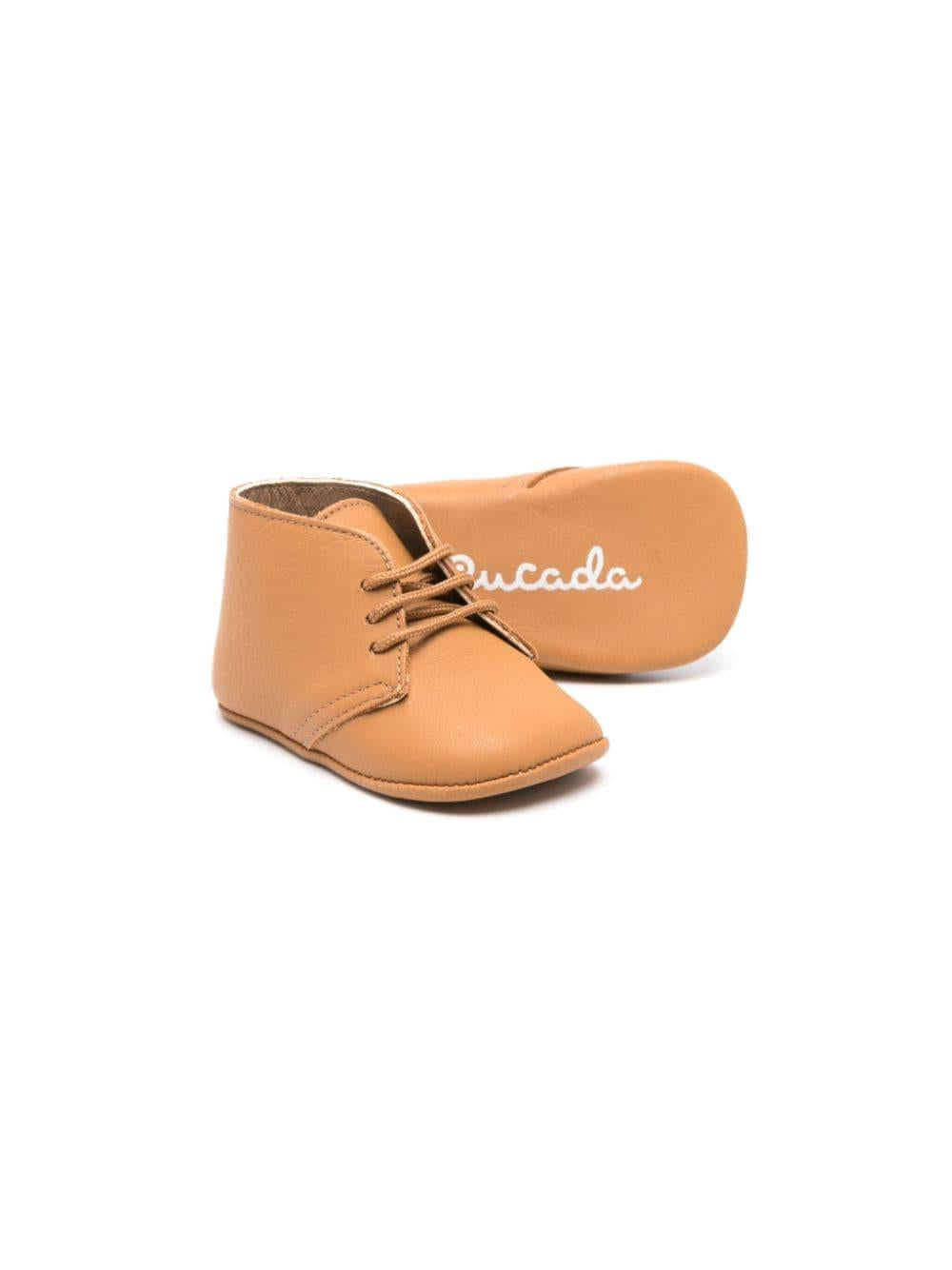 Stivali primi passi per neonato Eli1957 marrone in pelle stringati 11013AF HONEY Eli Kids