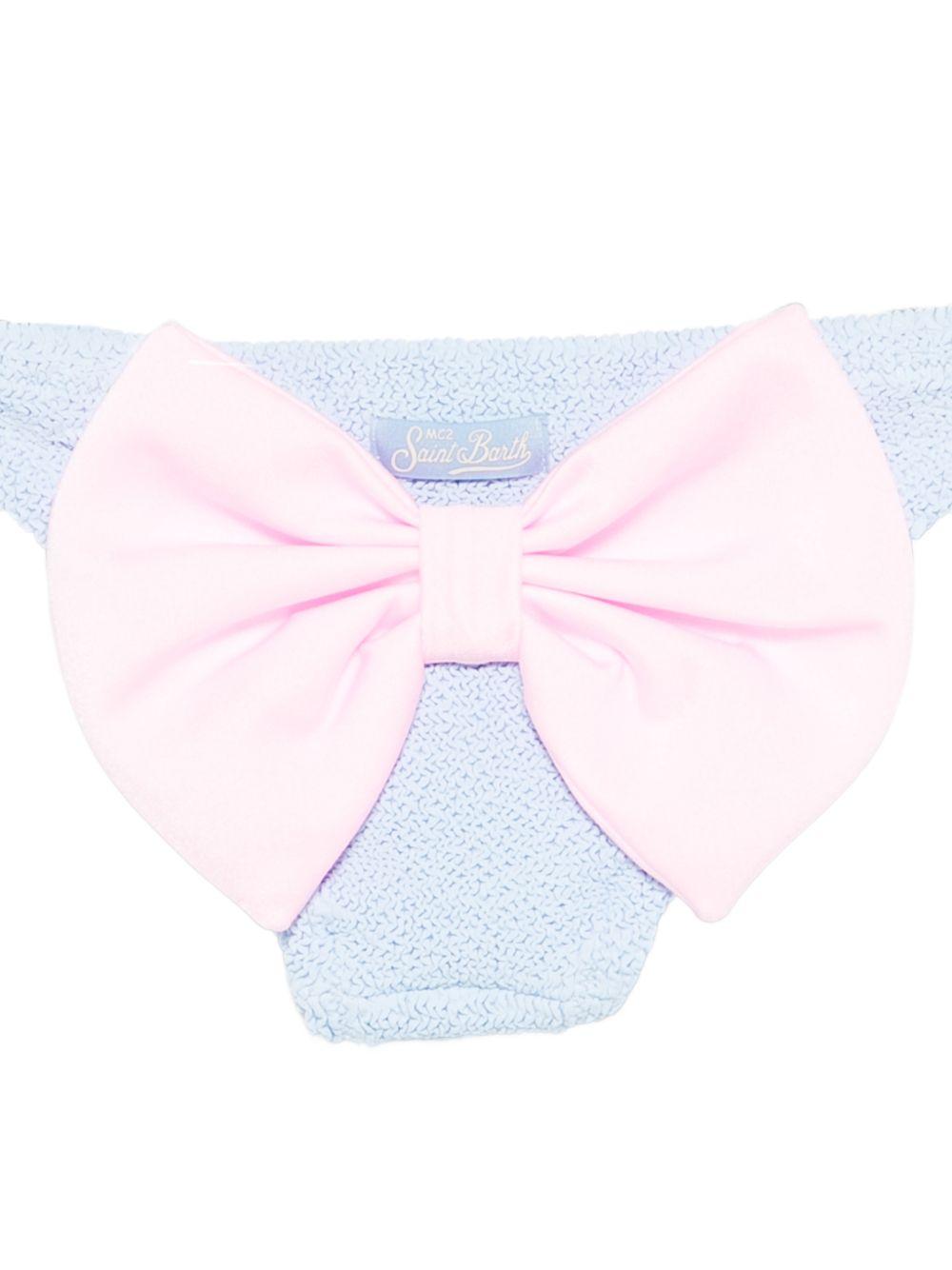 Costume per neonata MC2 Saint Barth Kids azzurro con dettaglio fiocco MAD0002 02945L MC2 ST. BARTH KIDS