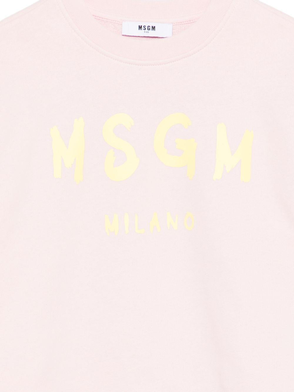 Felpa per bambina MSGM Kids rosa con stampa logo S6MSJUSW007 MS076 MSGM KIDS