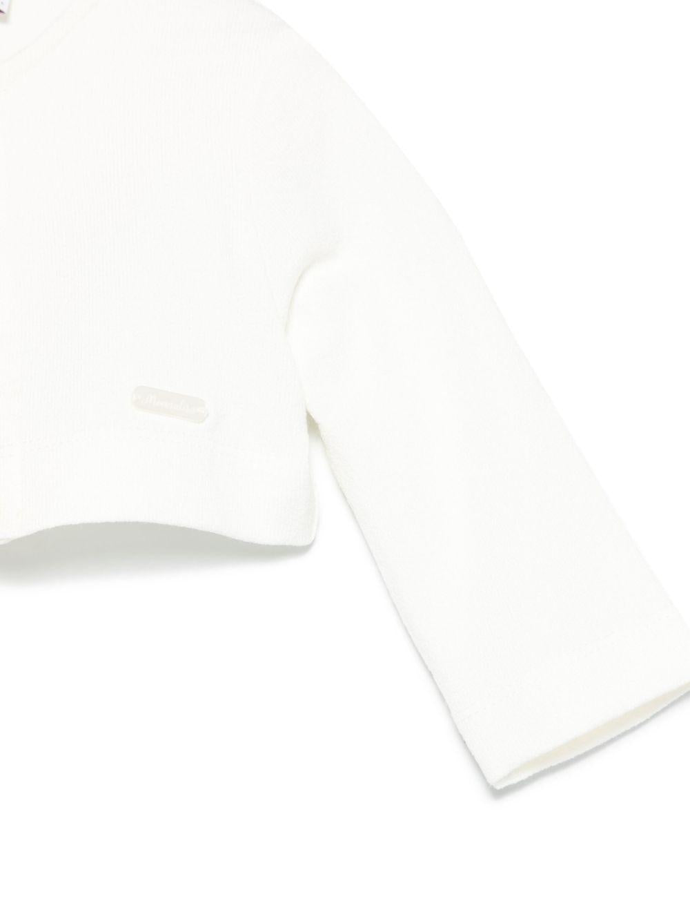 Cardigan per neonata Monnalisa bianco modello crop 73E801NP 5204 0001 MONNALISA