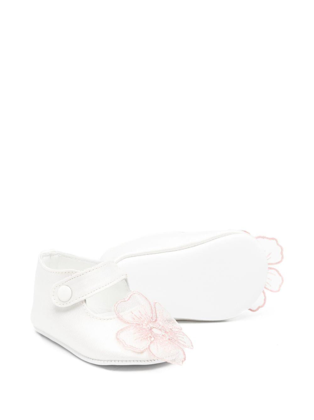 Ballerine per neonata Simonetta bianche con applicazione a fiore SY0016 S0251 102 SIMONETTA KIDS
