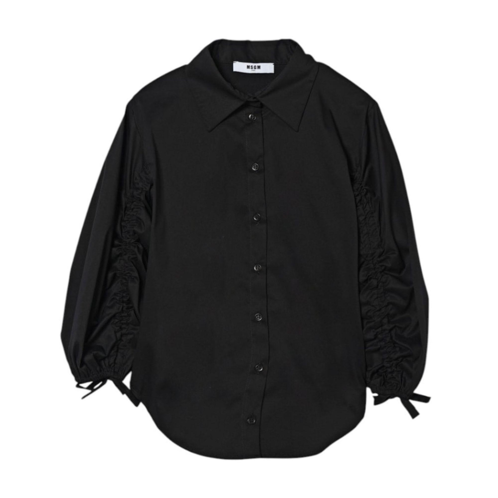 Camicia per bambina MSGM Kids nera con colletto classico S6MSJGSI084 110 MSGM KIDS