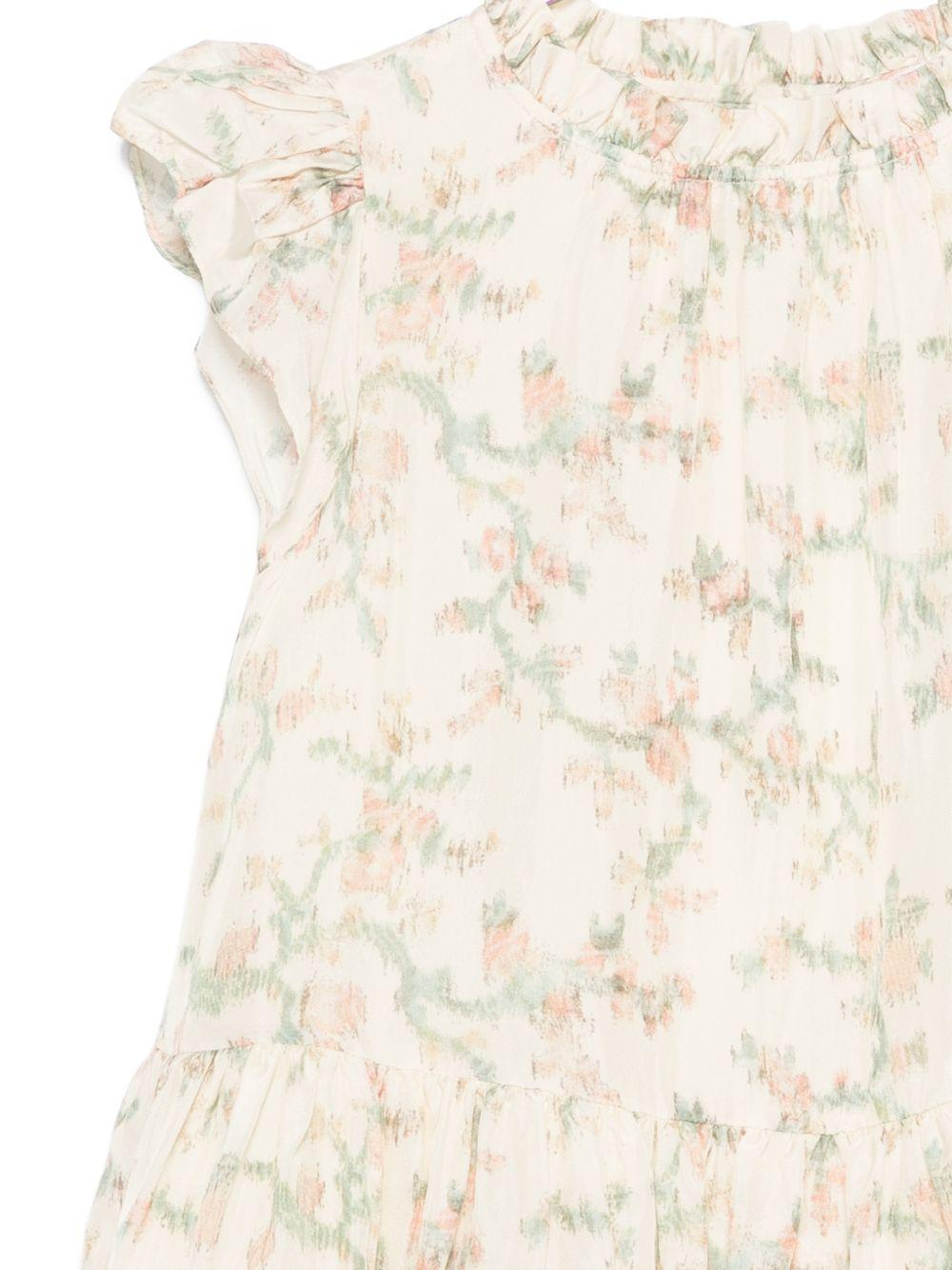 Abito per bambina Bonpoint bianco con stampa floreale all-over S06GDRW00018 547B BONPOINT KIDS