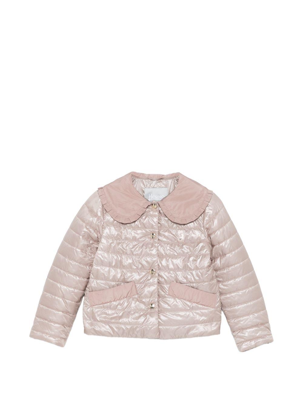 Giubbino per bambina Herno Kids rosa con colletto con volant GI000099G12017Z 4035 HERNO KIDS