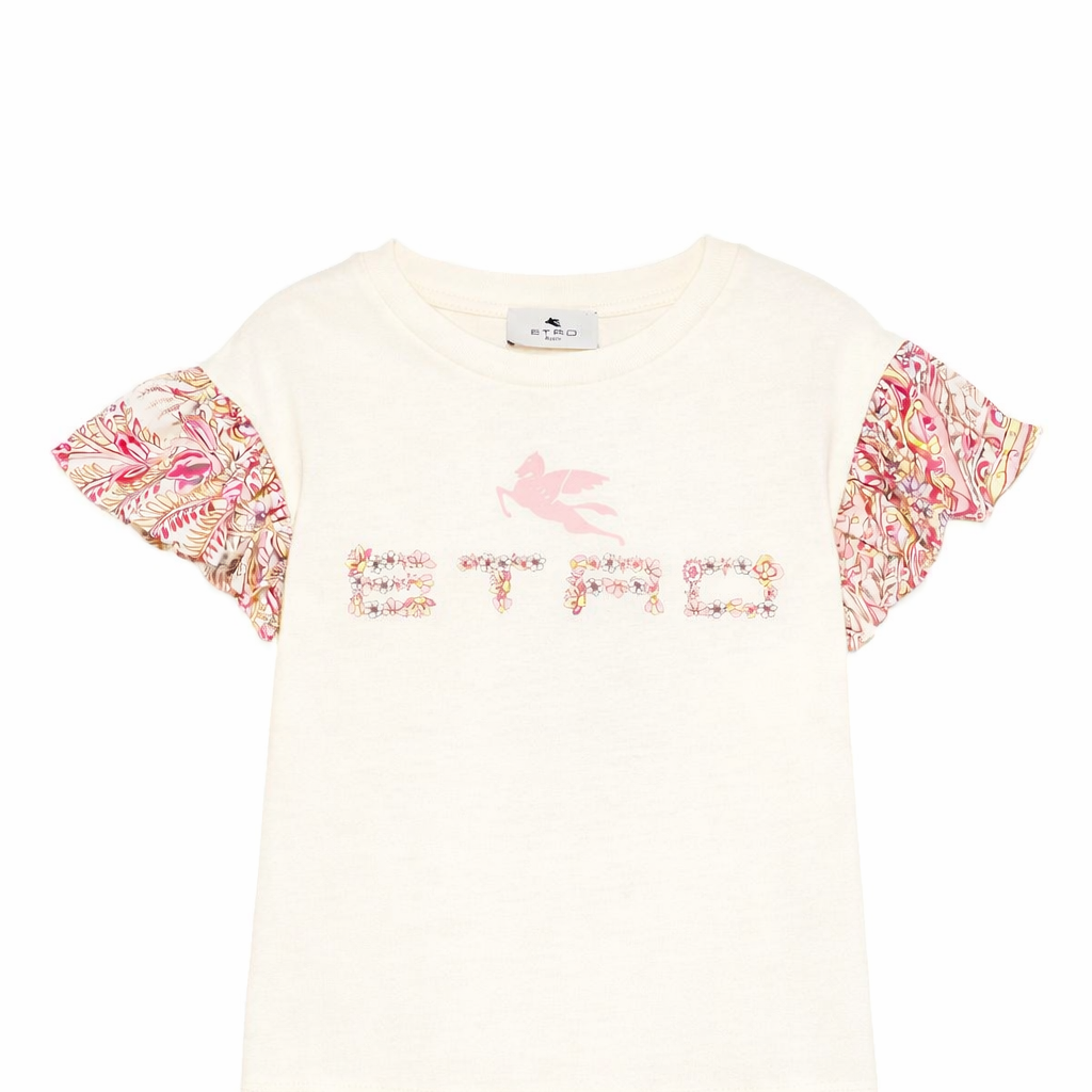 T-shirt per bambina Etro Kids beige con stampa floreale GY8A01 Z3672 102RS ETRO KIDS