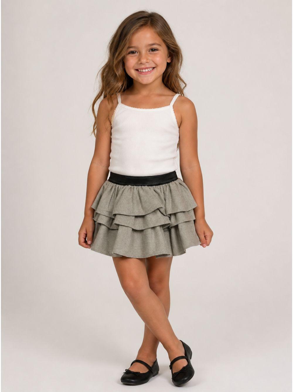 Gonna per bambina Douuod Kids grigia con dettaglio con volant DZ7B81 I0337 903 DOUUOD KIDS