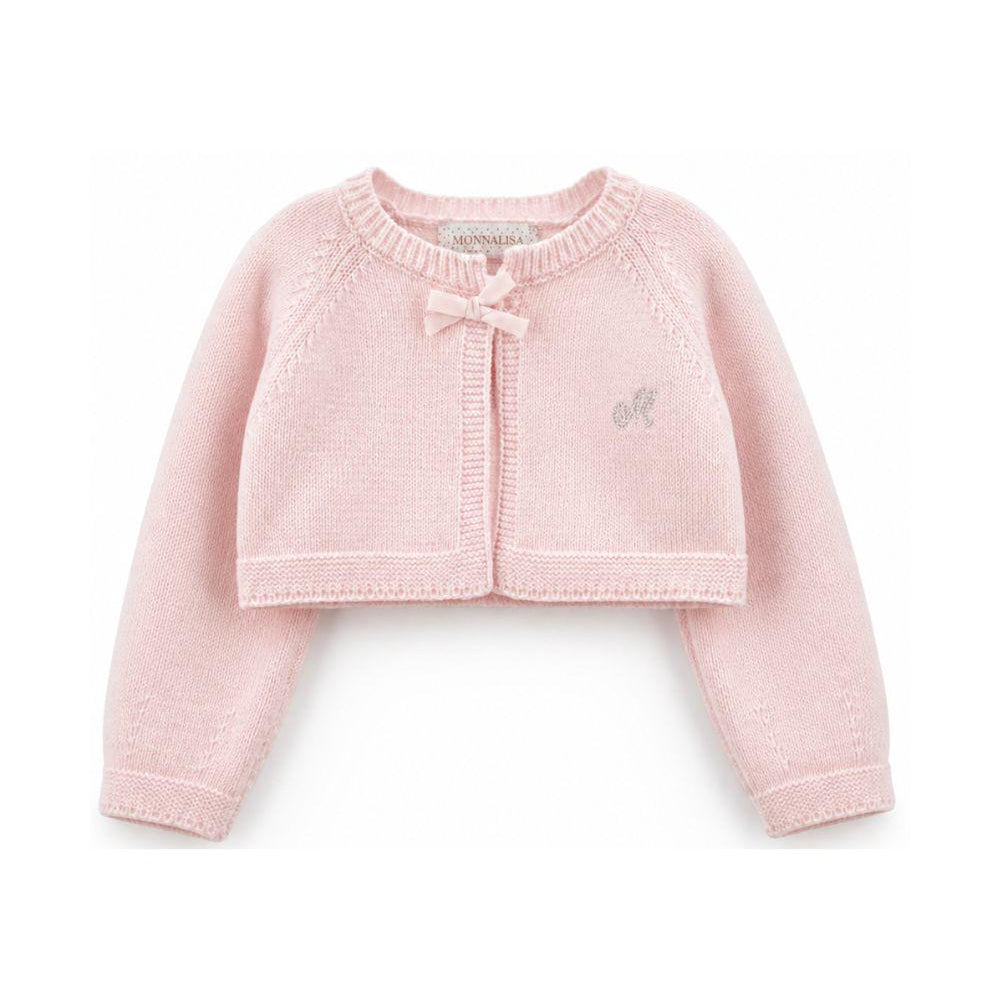 Cardigan per neonata Monnalisa Kids rosa con dettaglio con fiocco 73H801 8060 0091 MONNALISA KIDS