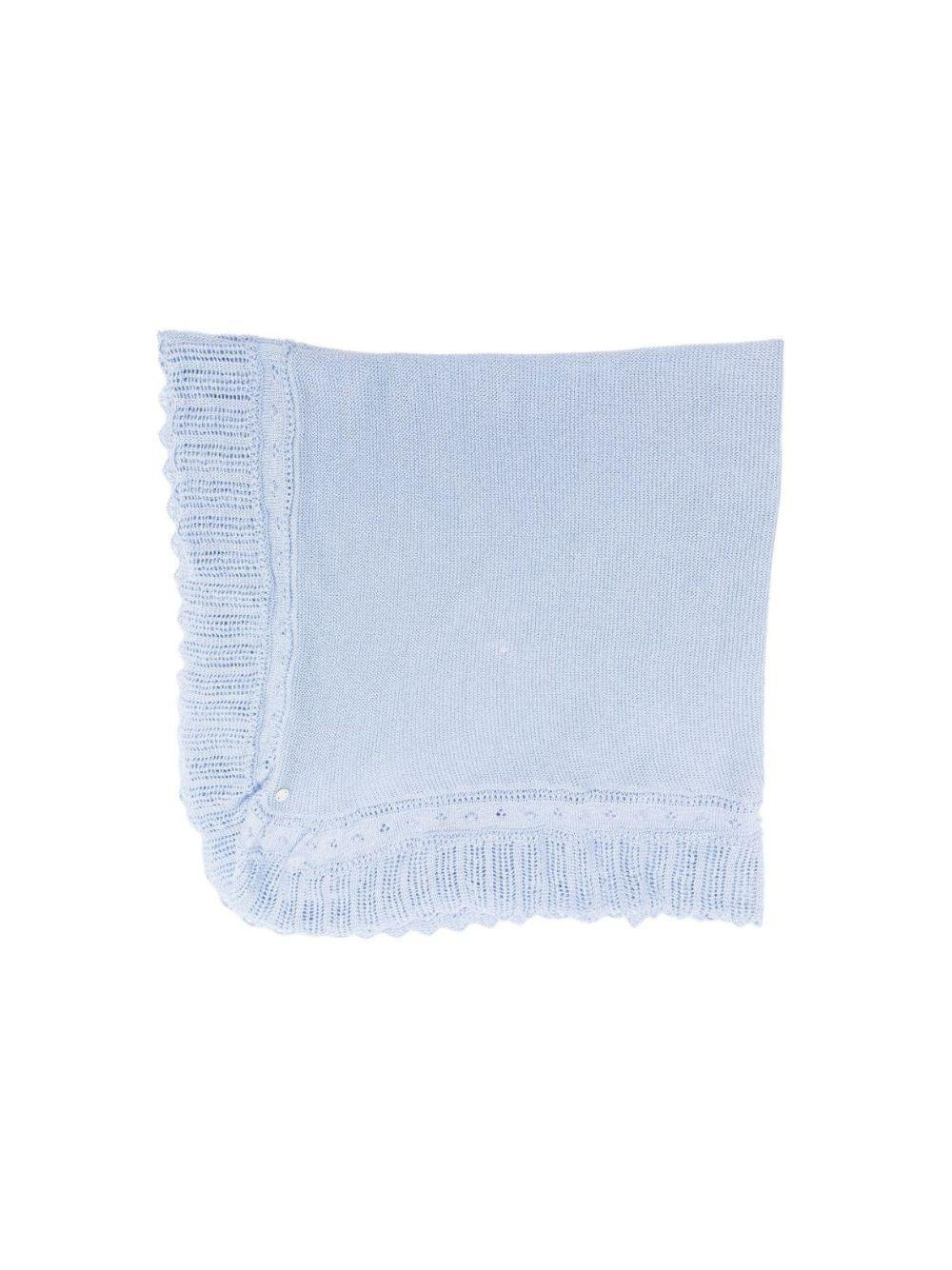 Coperta per neonato Paz Rodriguez azzurra con bordo smerlato 029-123269 80 PaZ RODRIGUEZ
