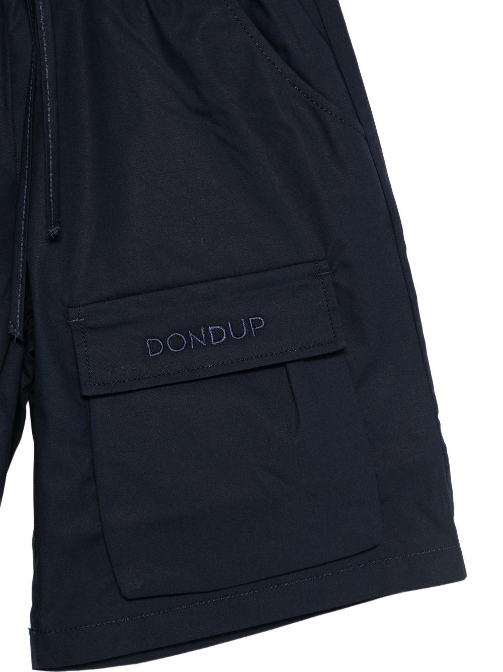 Shorts per bambino DONDUP Kids blu con logo ricamato DMBE0280CA032 4005 DONDUP KIDS