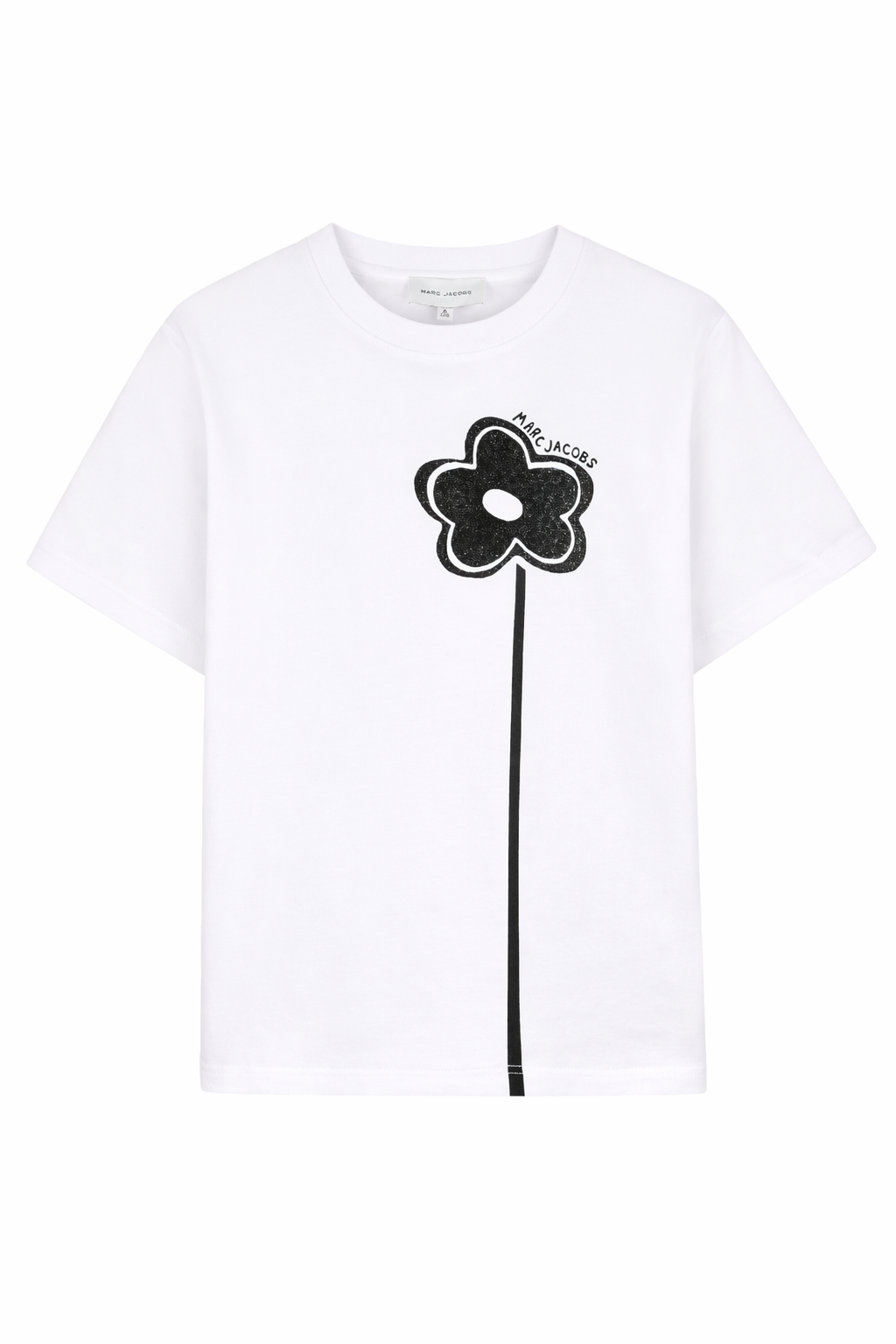 T-shirt per bambina The Marc Jacobs Kids bianca con applicazione a fiore W60735 10P THE MARC JACOBS KIDS