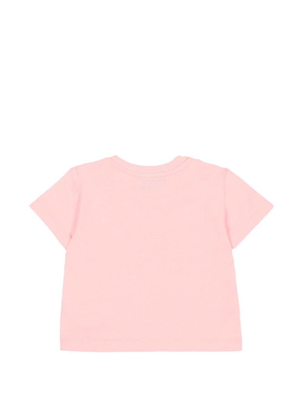T-shirt per neonata Moschino Kids rosa con motivo Teddy Bear MXM047LAA02 50209 MOSCHINO KIDS
