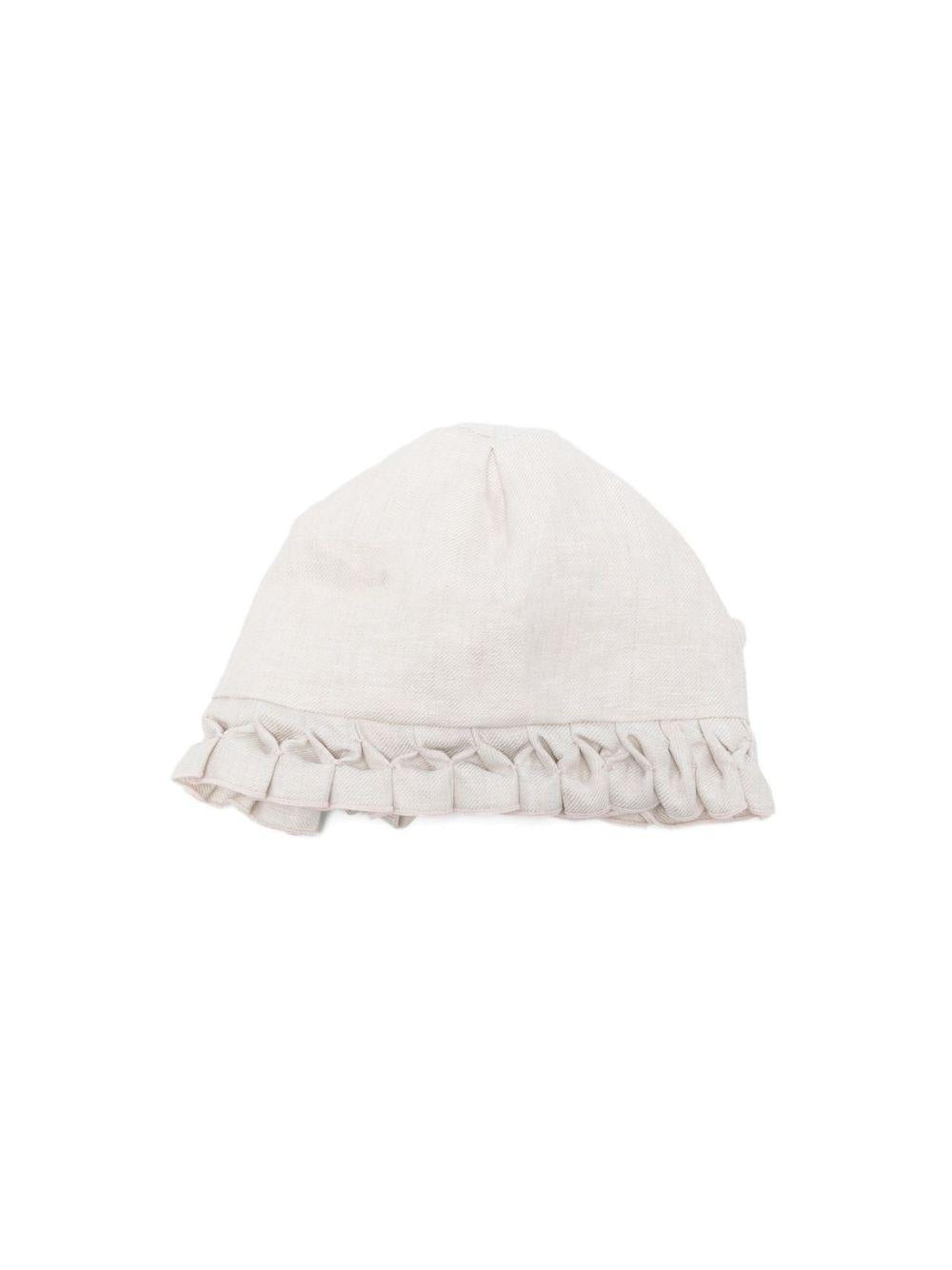 Cappello per neonati La Stupenderia beige con volant 2CBCP50 D12PIN LA STUPENDERIA
