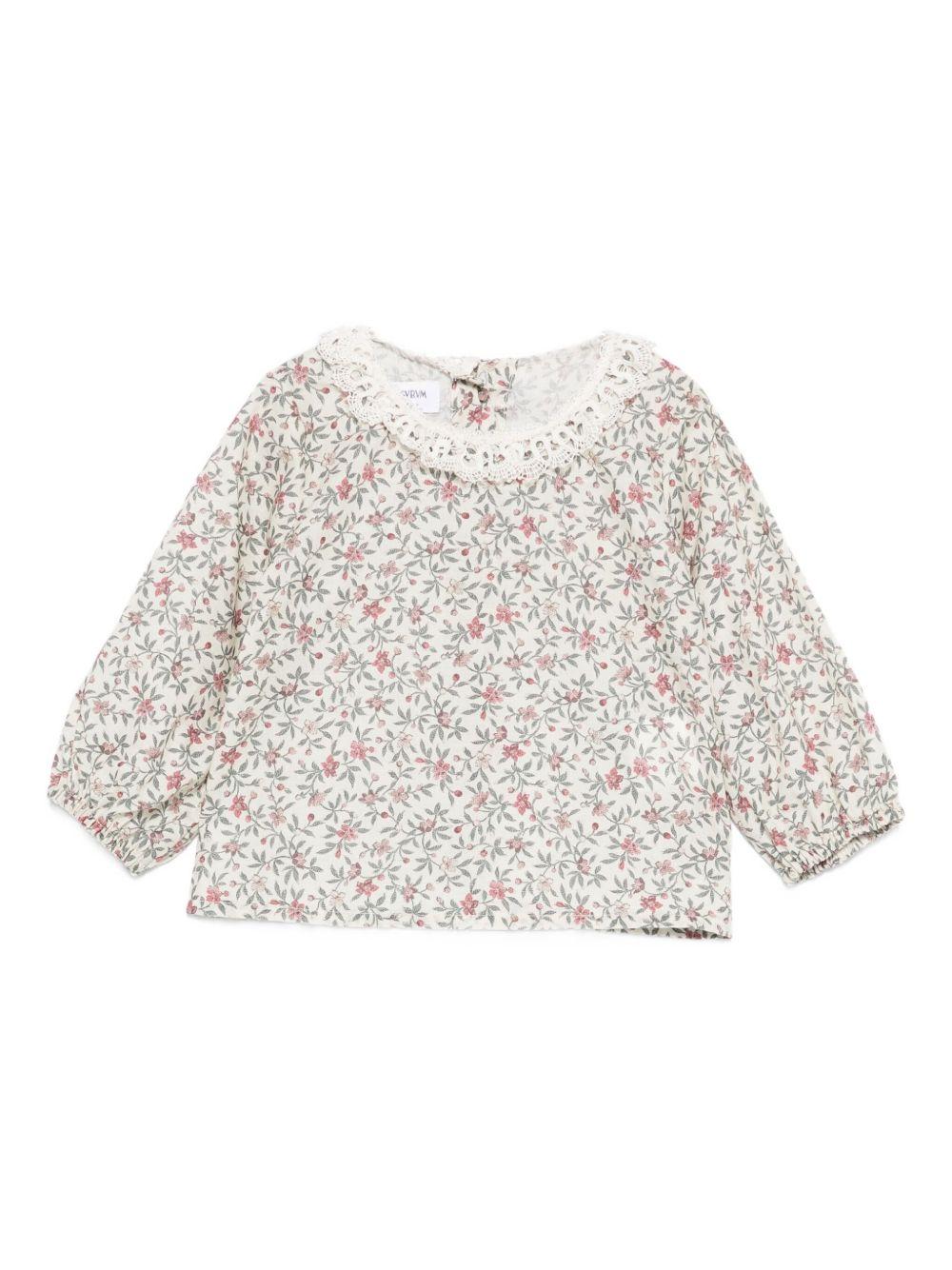 Camicia per neonata Jesurum Baby écru con stampa floreale ALBA VAR.23 JESURUM