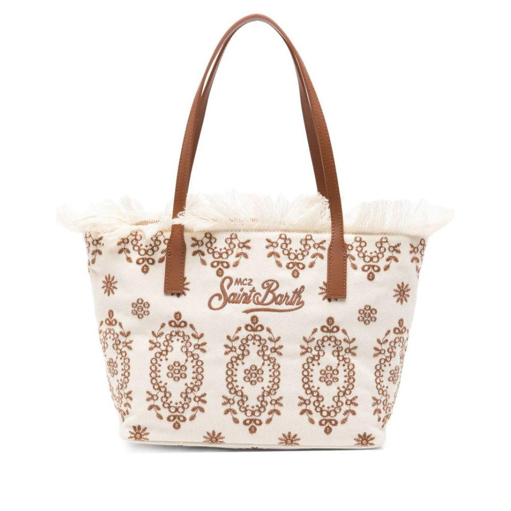 Borsa City Medium MC2 Saint Barth bianca con frange CBMF001 01772L MC2 ST. BARTH KIDS