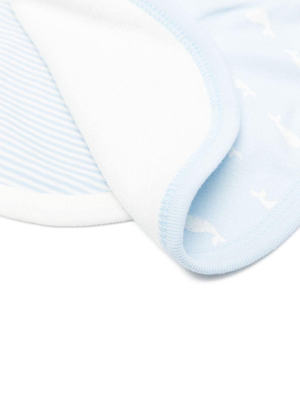 Set di due bavaglini per neonato Petit Bateau azzurri con fantasie diverse A0FFQ 01 PETIT BATEAU KIDS
