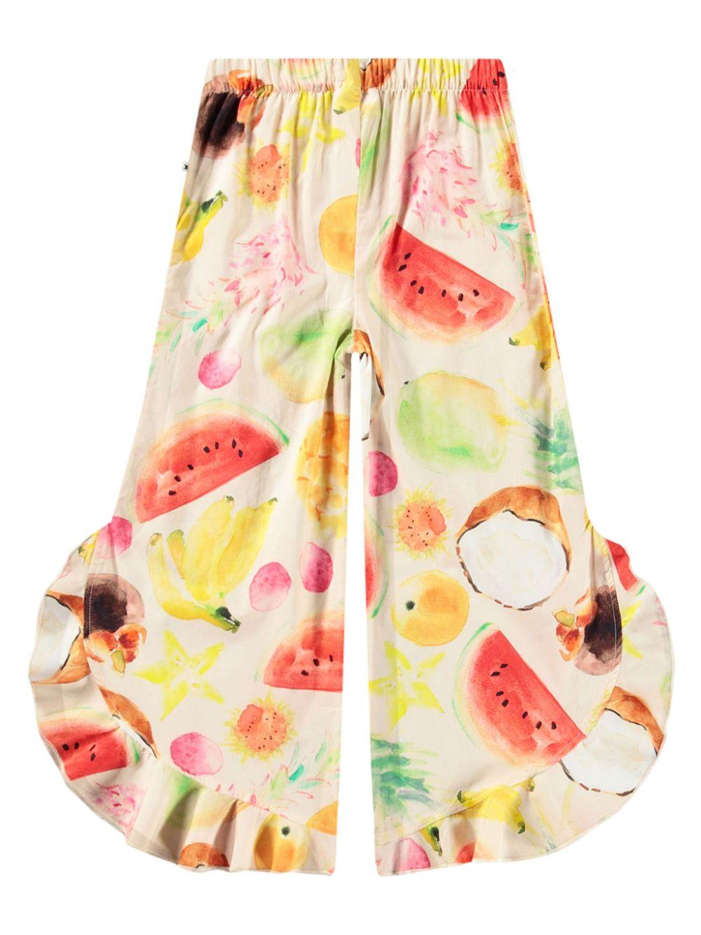 Pantaloni per bambina Molo Aretha beige con stampa grafica 2S25I101 9259 MOLO