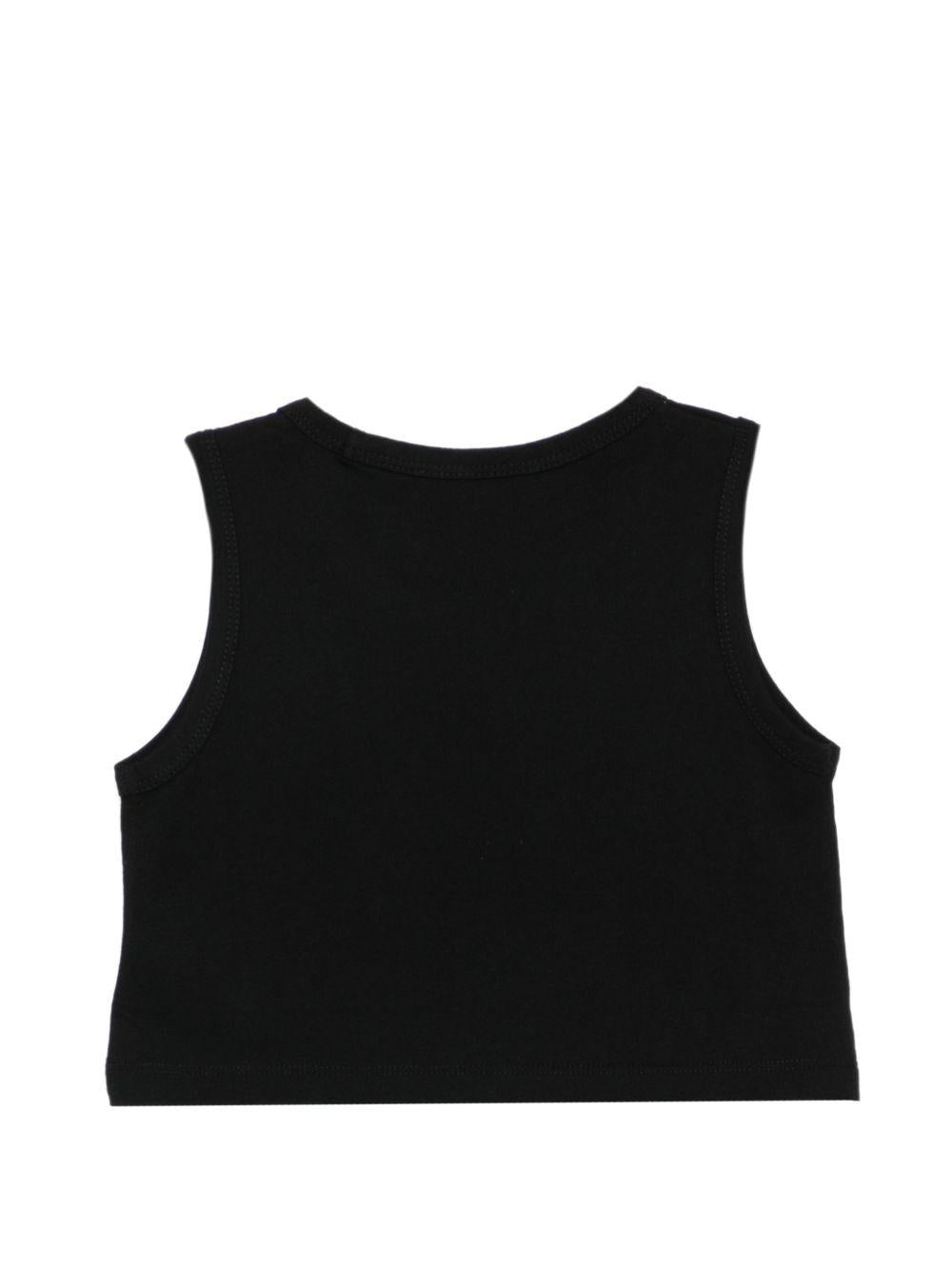 Top per bambina John Richmond Junior nero con stampa logo RGP26058TO BLACK JOHN RICHMOND KIDS