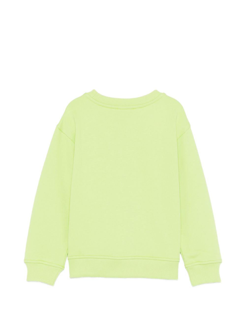 Felpa per bambini Moschino Kids verde con logo sul davanti HRF078LCA32 30355 MOSCHINO KIDS