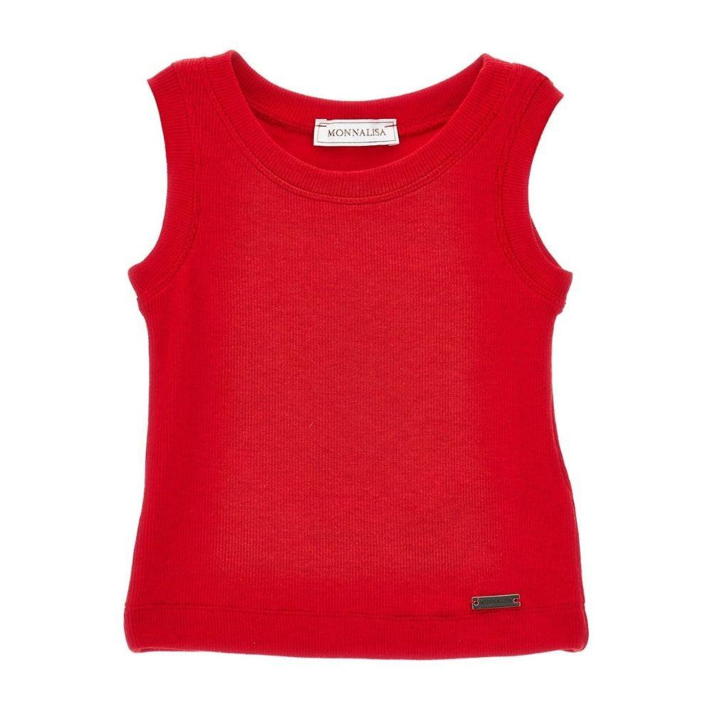 Canotta per bambina Monnalisa rossa con placca con logo 17G601 7212 0044 MONNALISA KIDS
