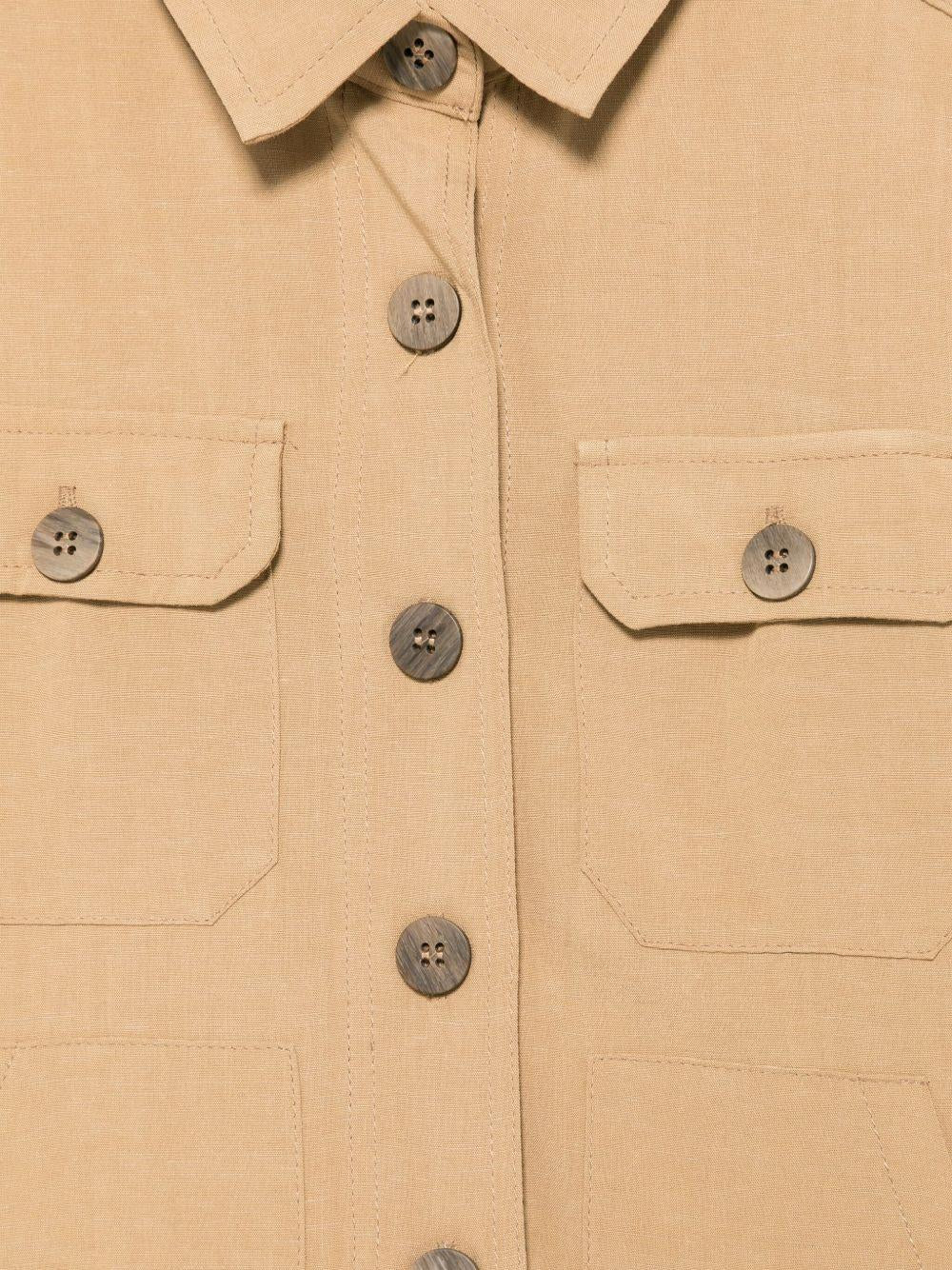 Camicia con tasche per bambino Paolo Pecora Kids marrone con colletto classico PP4067 BEIGE PAOLO PECORA KIDS