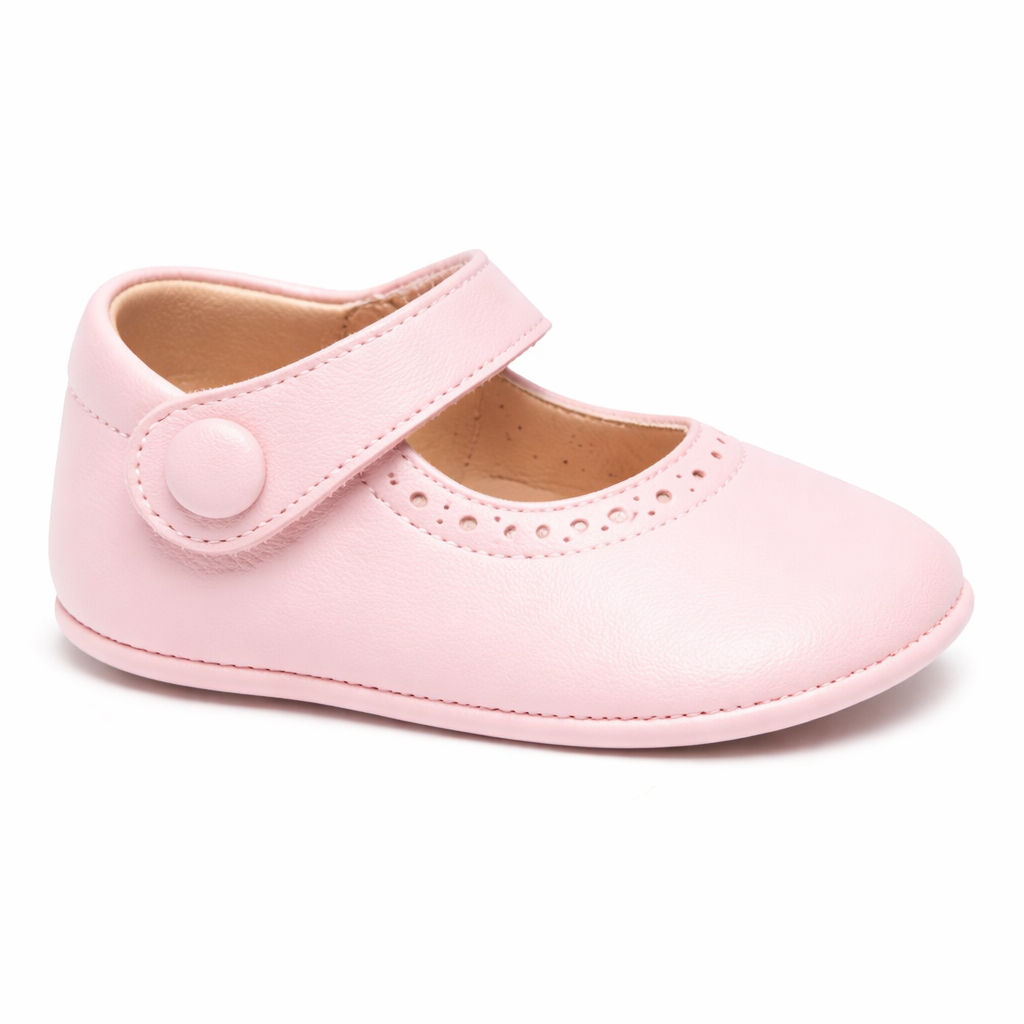 Scarpe primi passi per neonata Eli1957 rosa con soletta in pelle con logo 0350AL ROSPALE Eli Kids