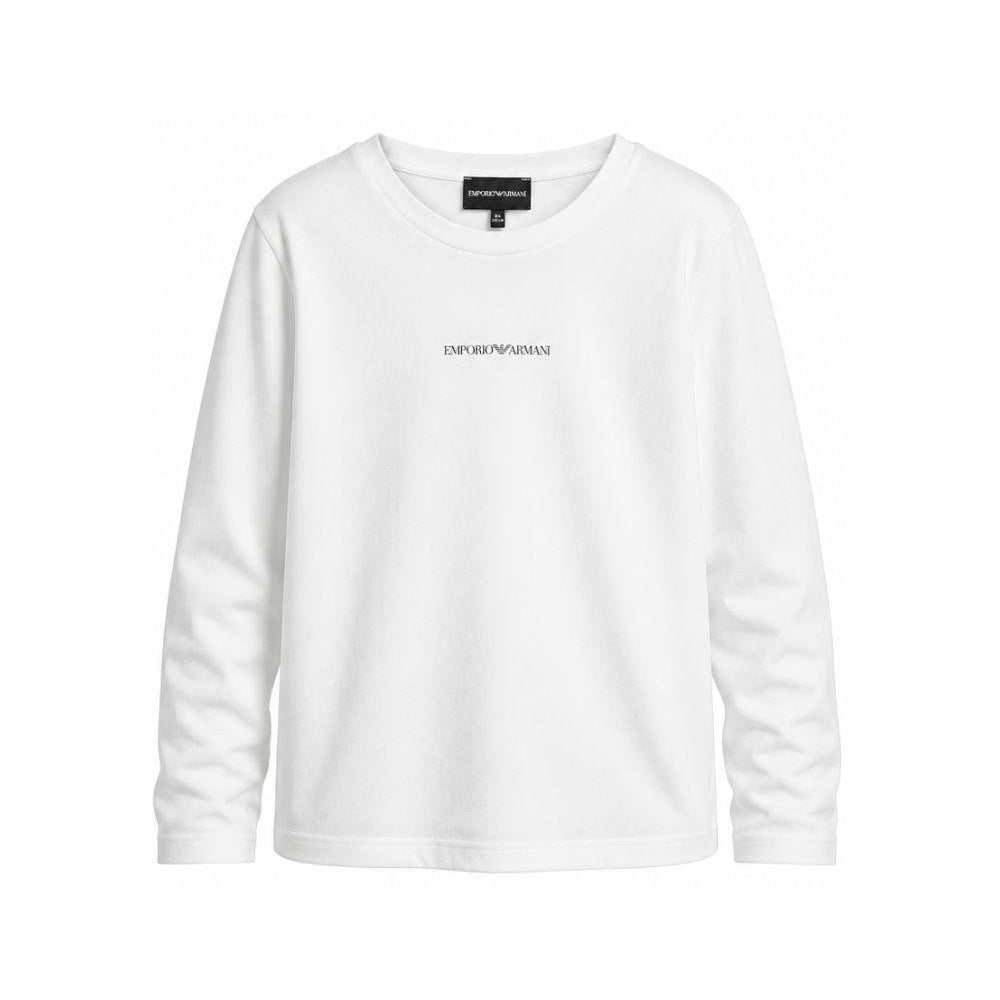 T-shirt per bambino Emporio Armani Kids bianca con dettaglio logo EB000420 AF15013 M0135 EMPORIO ARMANI KIDS