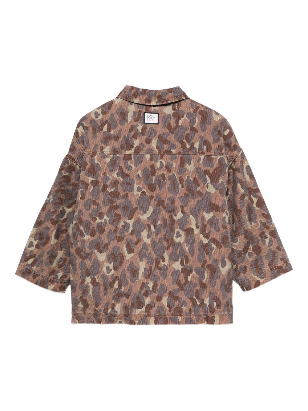 Giacca per bambino Douuod Kids marrone coon stampa camouflage DX2Q27 Z3401 334MC DOUUOD